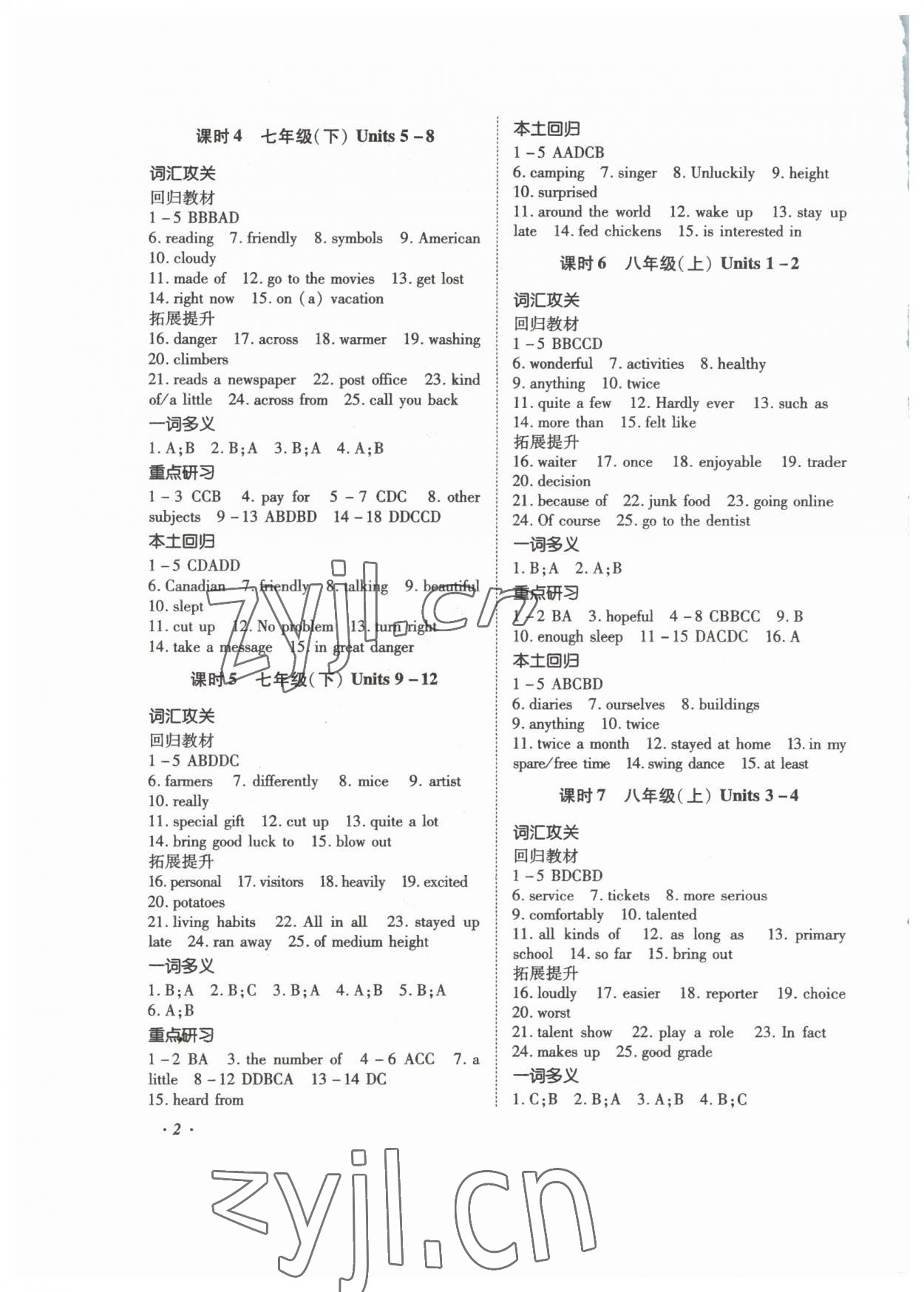 2023年本土攻略精准复习方案英语中考云南专版 第2页