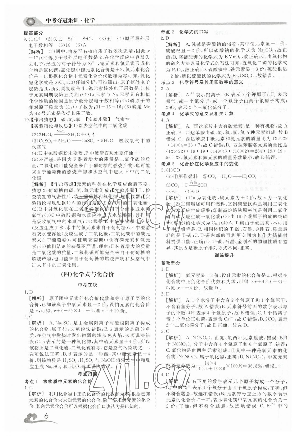 2023年中考夺冠集训化学&nbsp;第6页