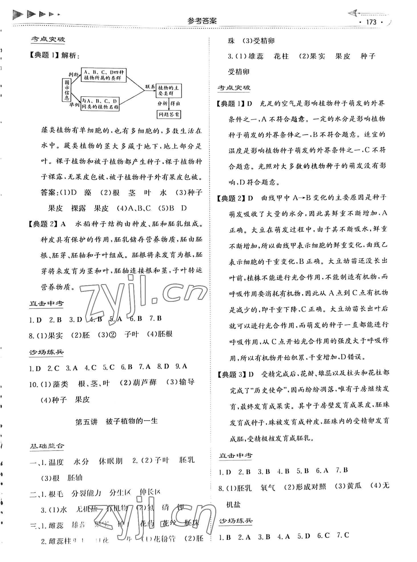 2023年湘教考苑中考總復(fù)習(xí)生物 參考答案第2頁