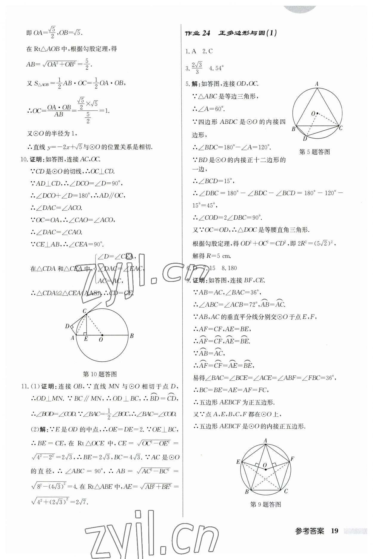 2023年啟東中學作業(yè)本九年級數(shù)學上冊江蘇版 第19頁