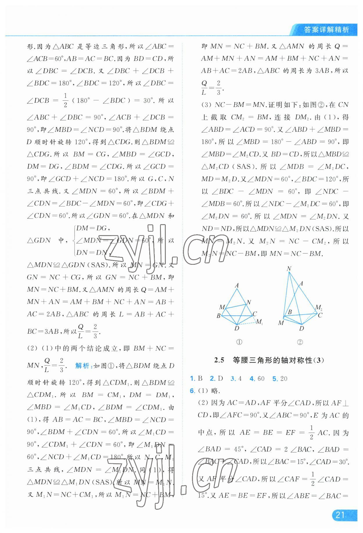 2023年亮点给力提优课时作业本八年级数学上册苏科版 第21页