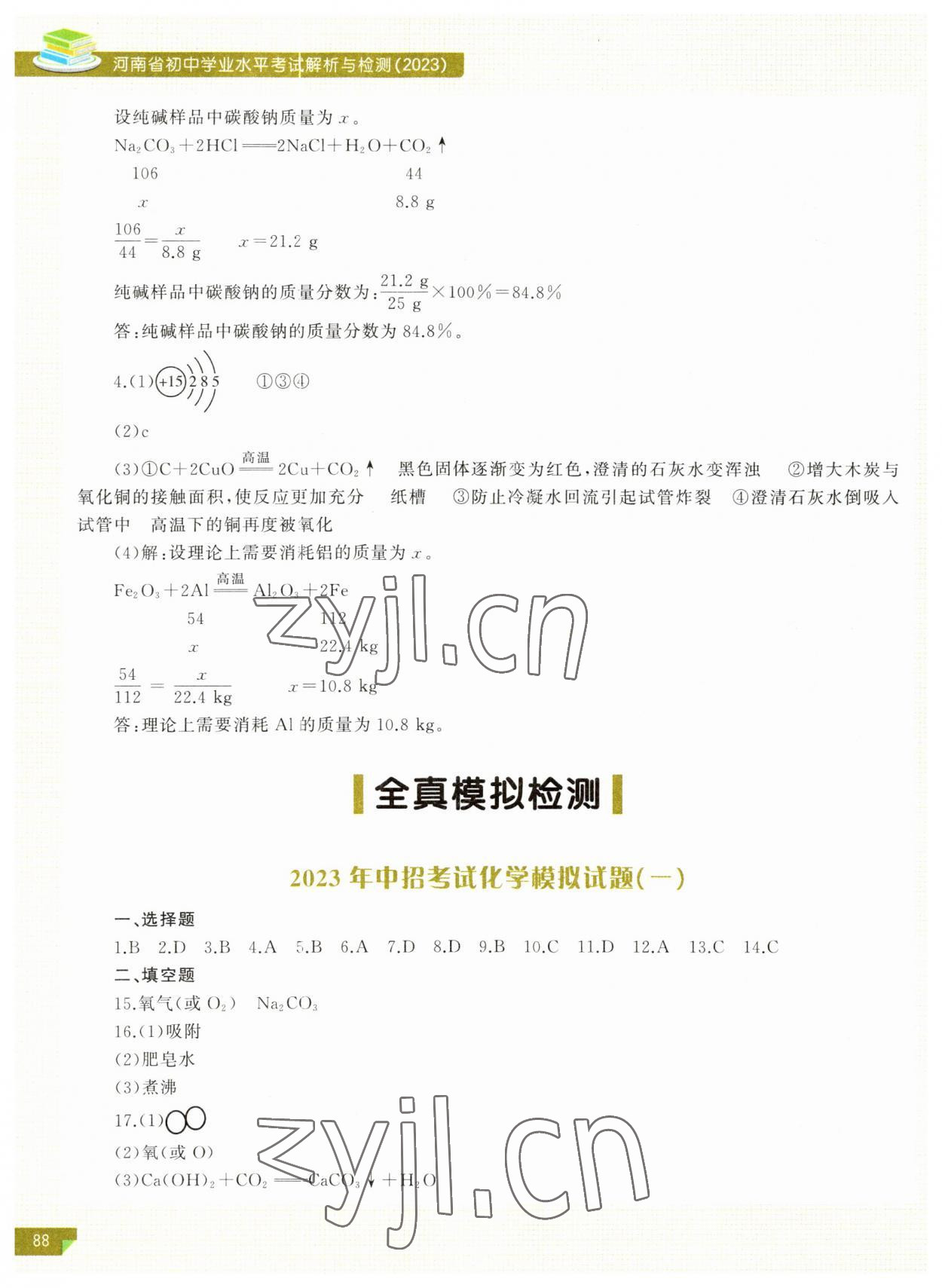 2023年河南省初中學(xué)業(yè)水平考試解析與檢測化學(xué)下冊 第4頁