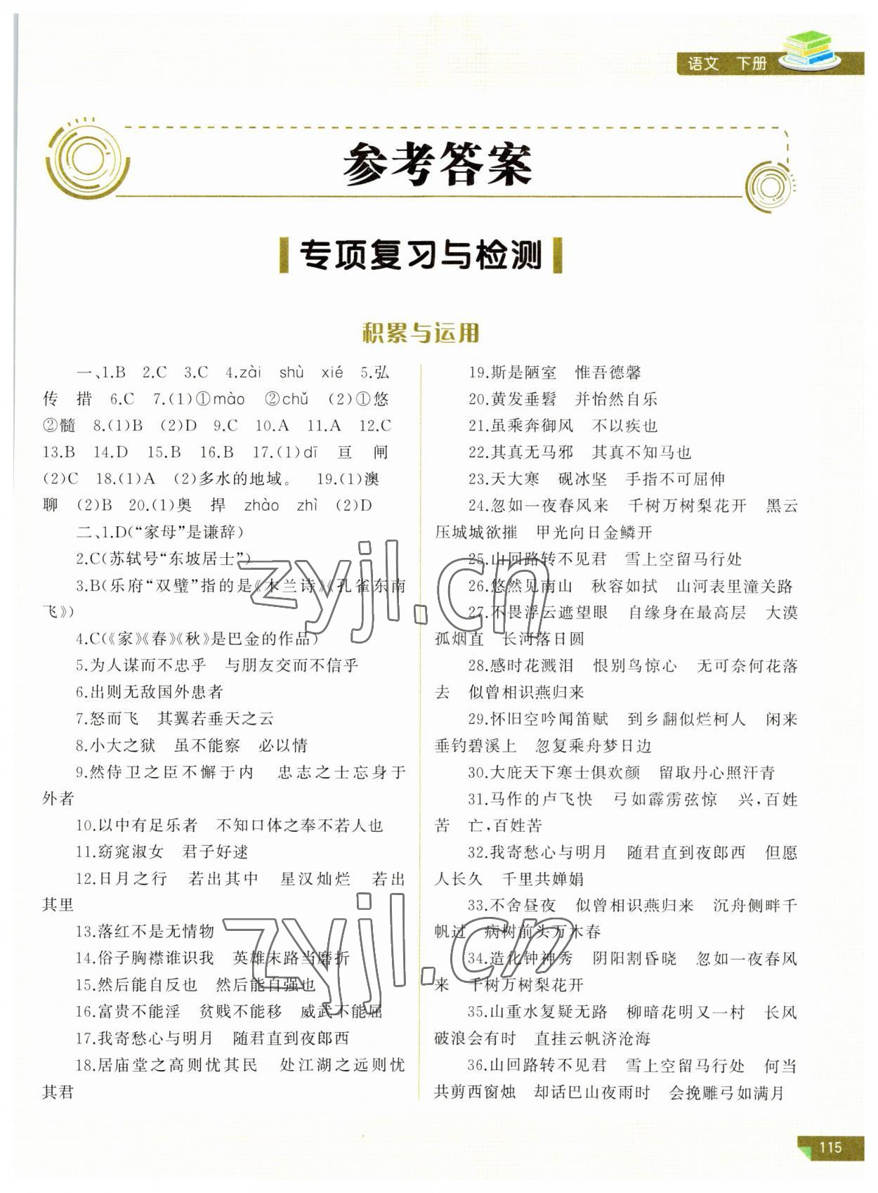 2023年河南省初中學(xué)業(yè)水平考試解析與檢測(cè)語(yǔ)文下冊(cè) 第1頁(yè)