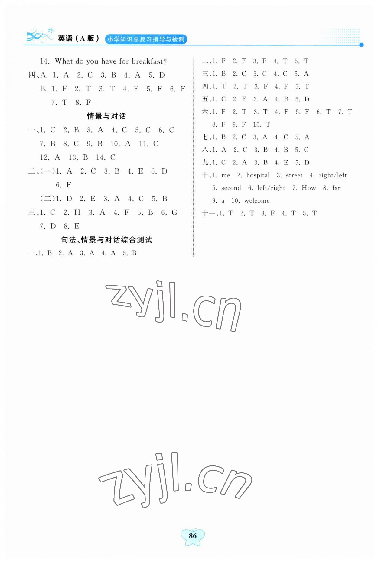 2023年大顯身手小學(xué)知識(shí)總復(fù)習(xí)指導(dǎo)與檢測(cè)英語(yǔ)A版 第6頁(yè)