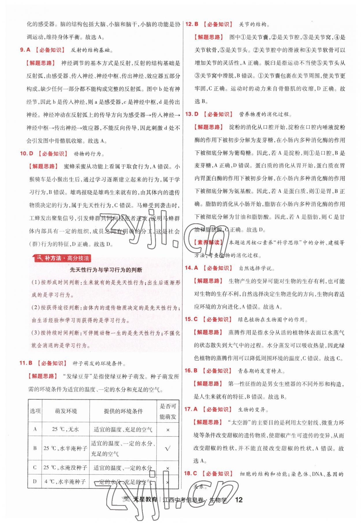 2023年金考卷百校聯(lián)盟系列江西中考信息卷生物 第12頁(yè)