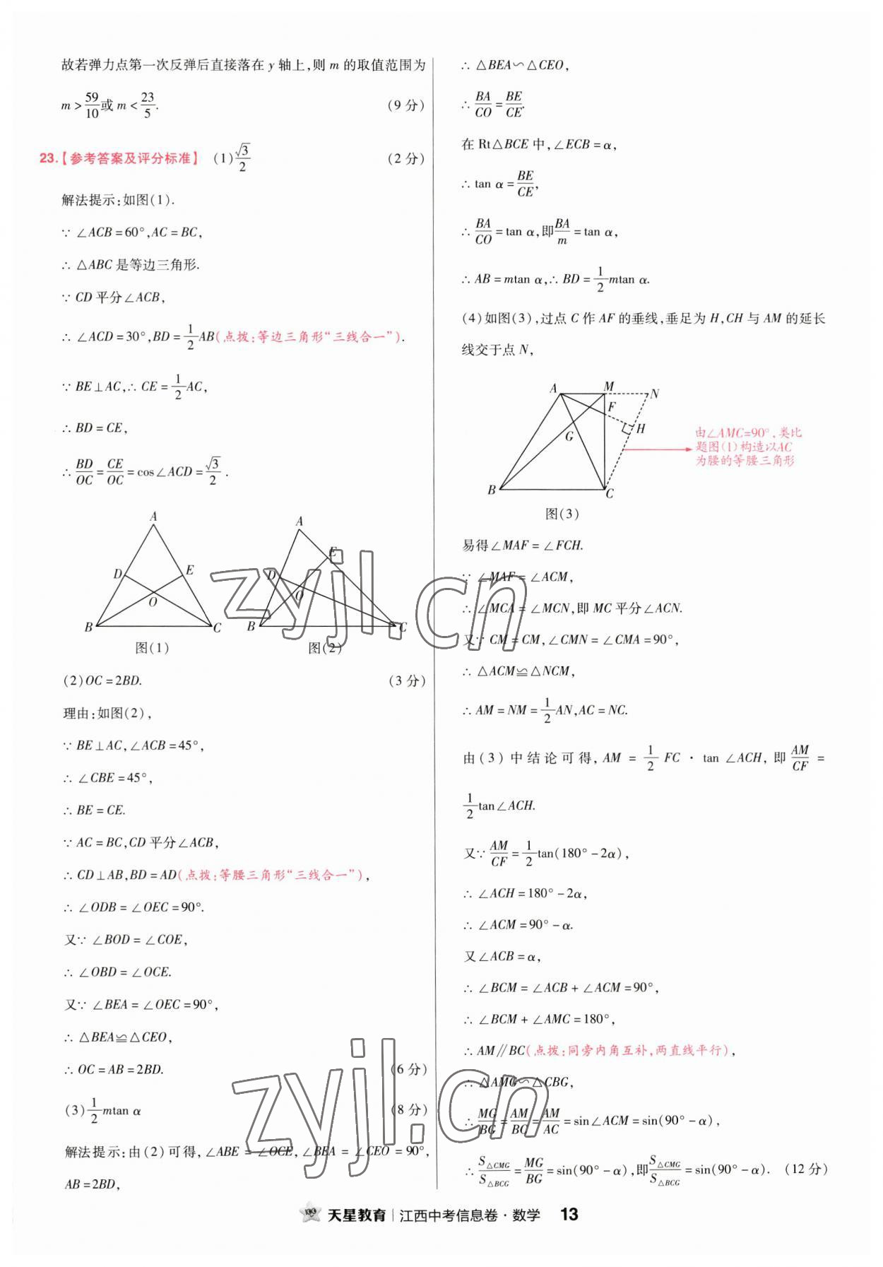 2023年金考卷百校聯(lián)盟系列江西中考信息卷數(shù)學(xué) 第13頁(yè)