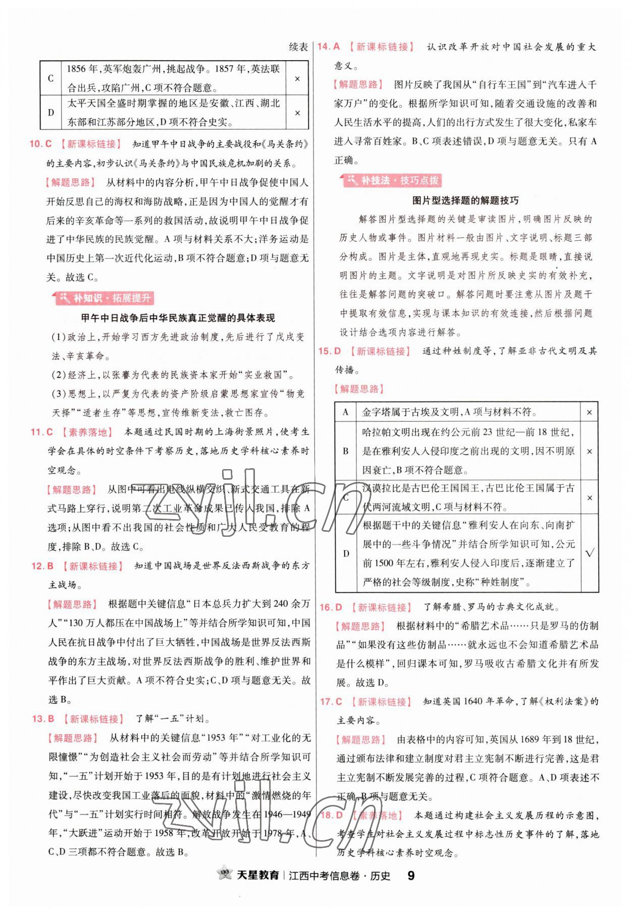 2023年金考卷百校聯(lián)盟系列江西中考信息卷歷史 第9頁