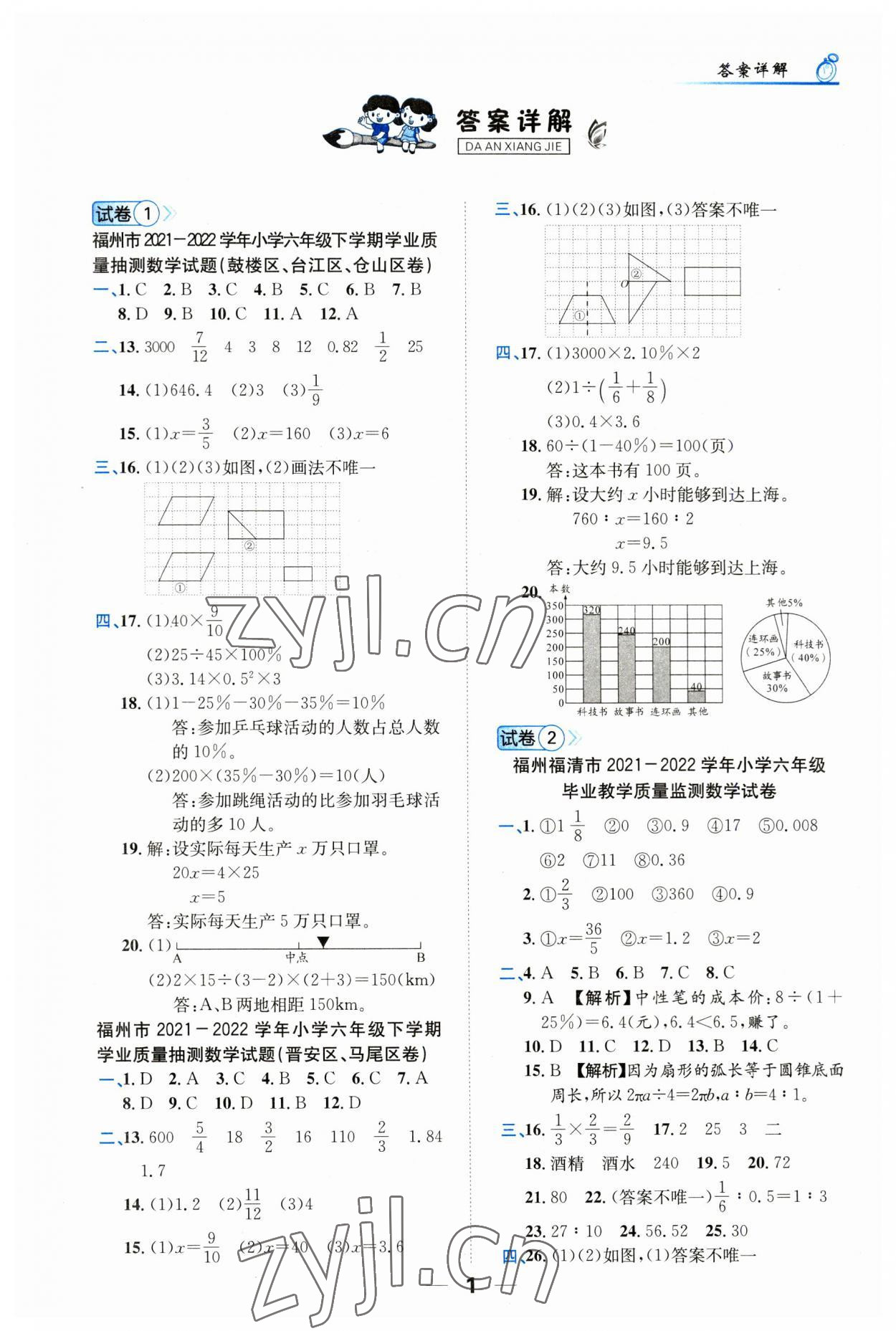 2023年小学毕业升学考试试卷精编数学福建专版 第1页