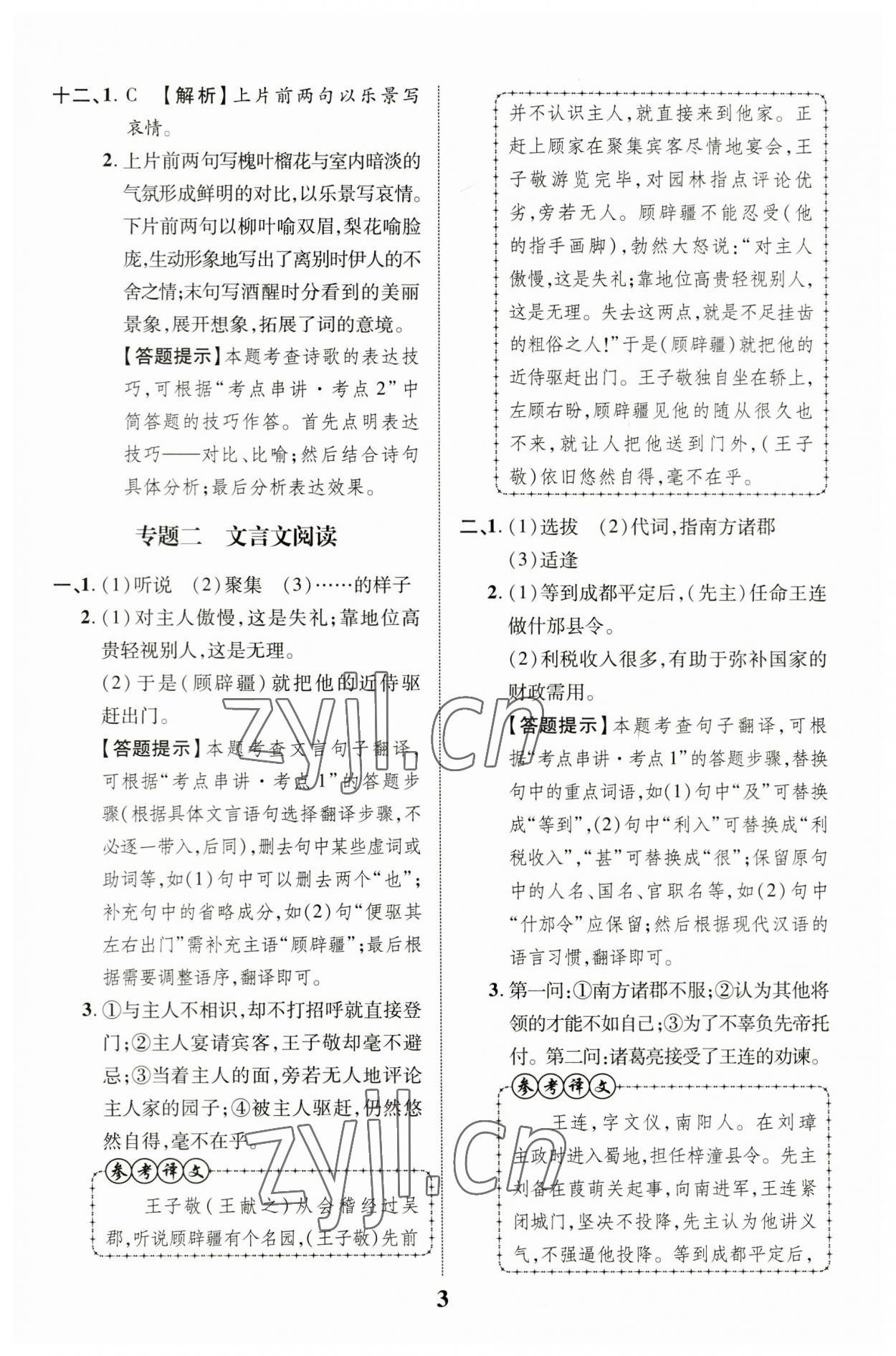 2023年中考總復習優(yōu)化指導二輪復習方略語文江西專版 第3頁