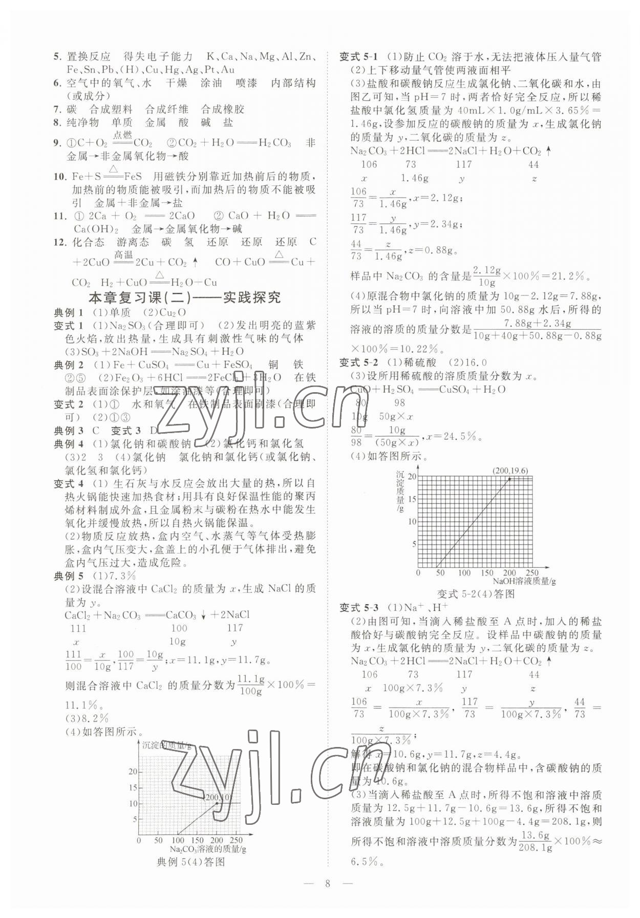 2023年全效學(xué)習(xí)九年級(jí)科學(xué)上下冊(cè)浙教版精華版 參考答案第7頁