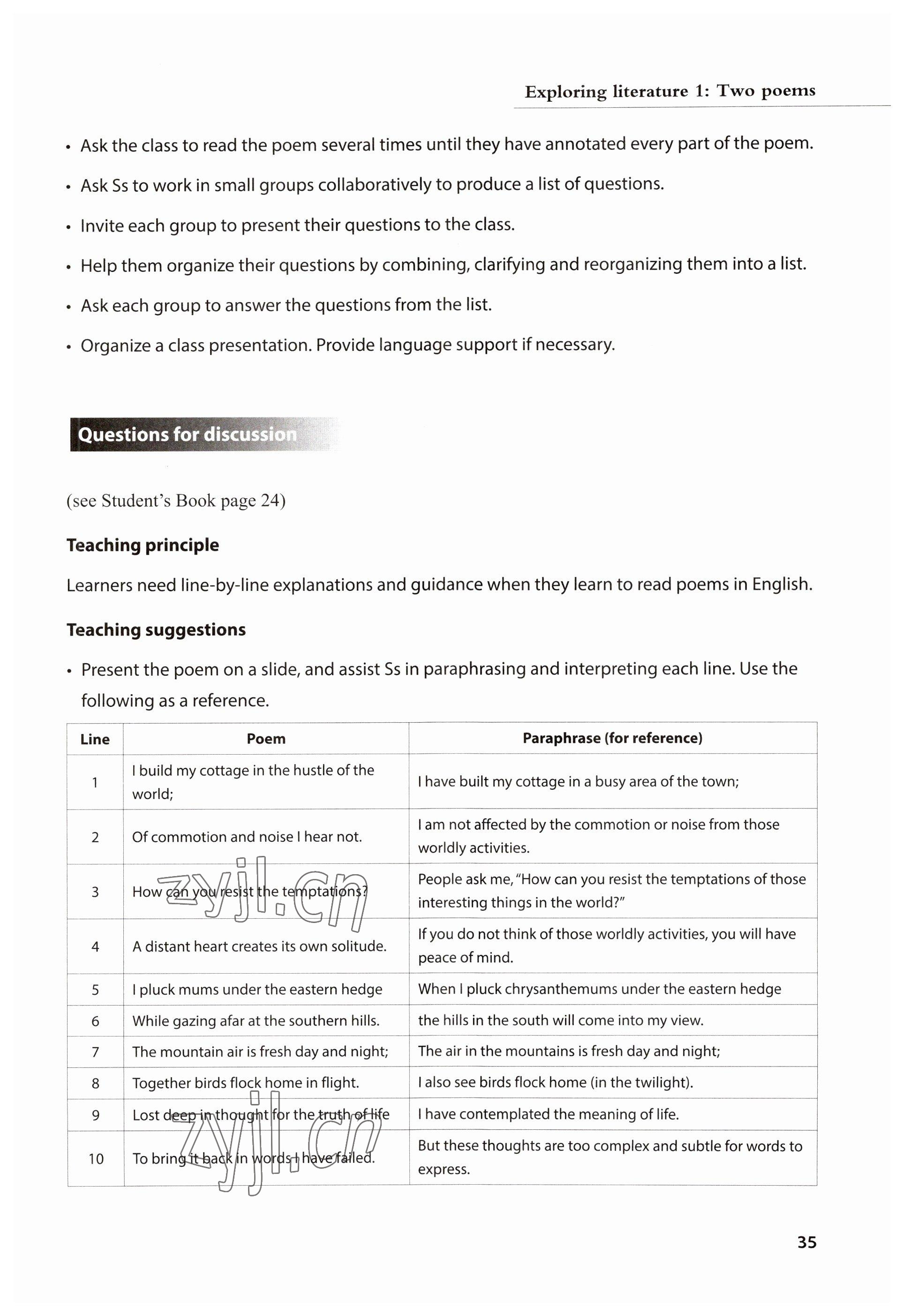 2023年教材课本高中英语选择性必修第三册沪教版&nbsp;参考答案第35页