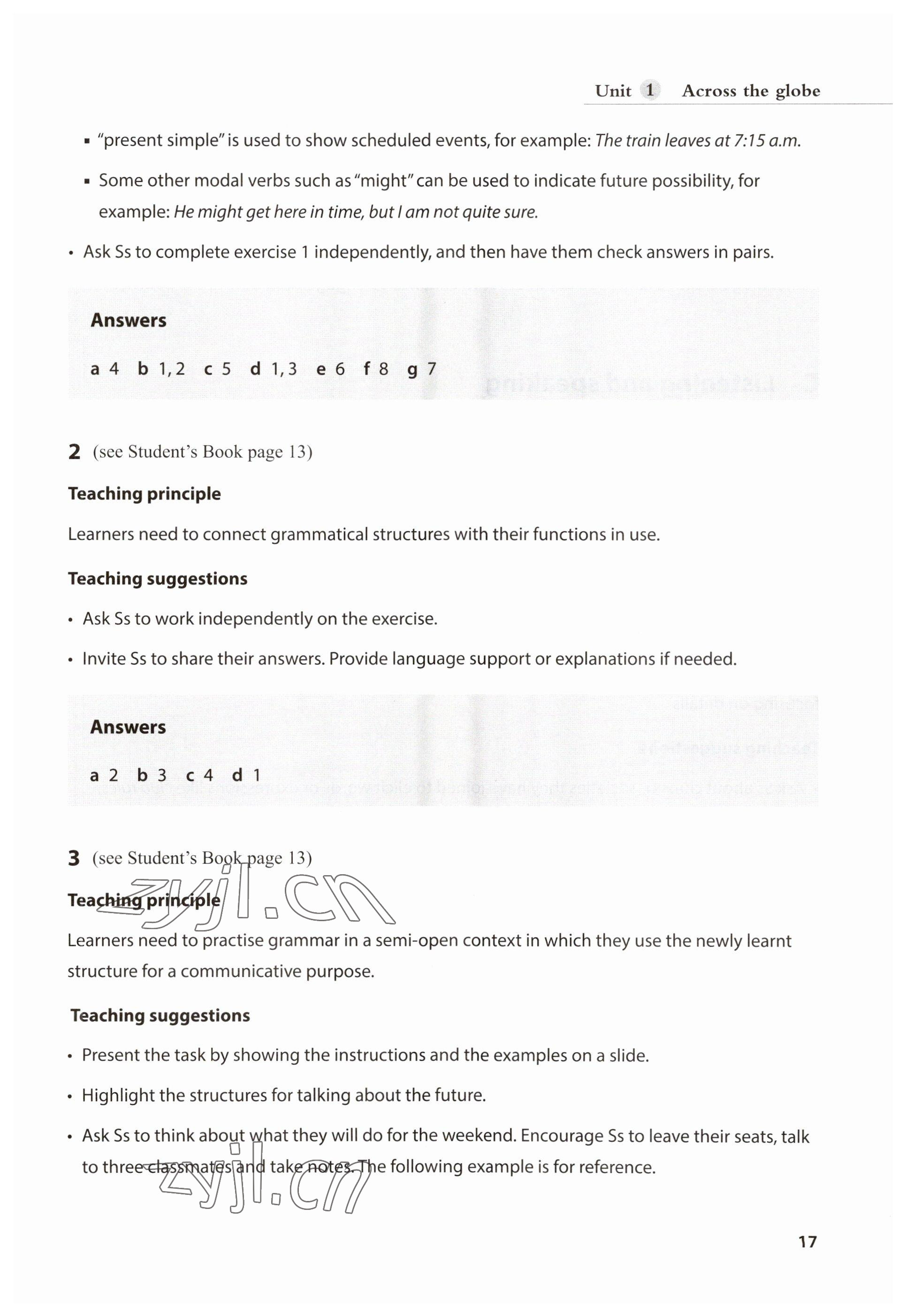 2023年教材课本高中英语选择性必修第三册沪教版&nbsp;参考答案第17页