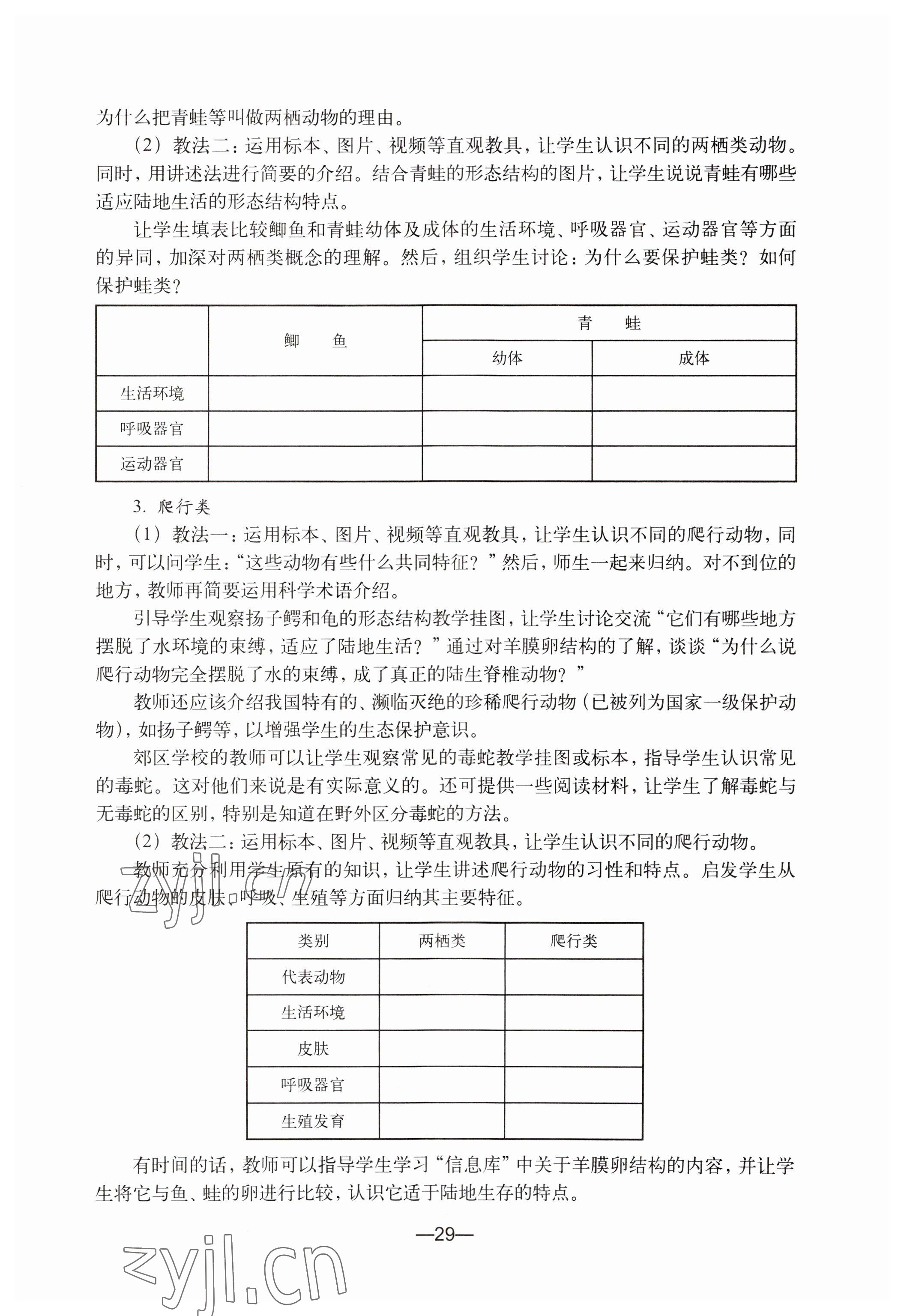 2023年教材課本初中生命科學(xué)第二冊 參考答案第29頁