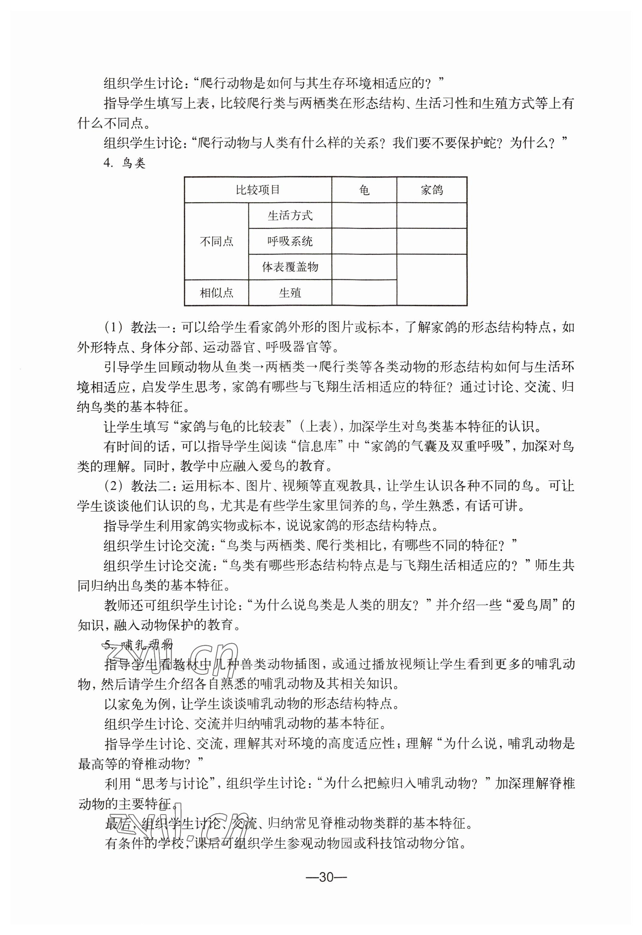 2023年教材課本初中生命科學(xué)第二冊 參考答案第30頁