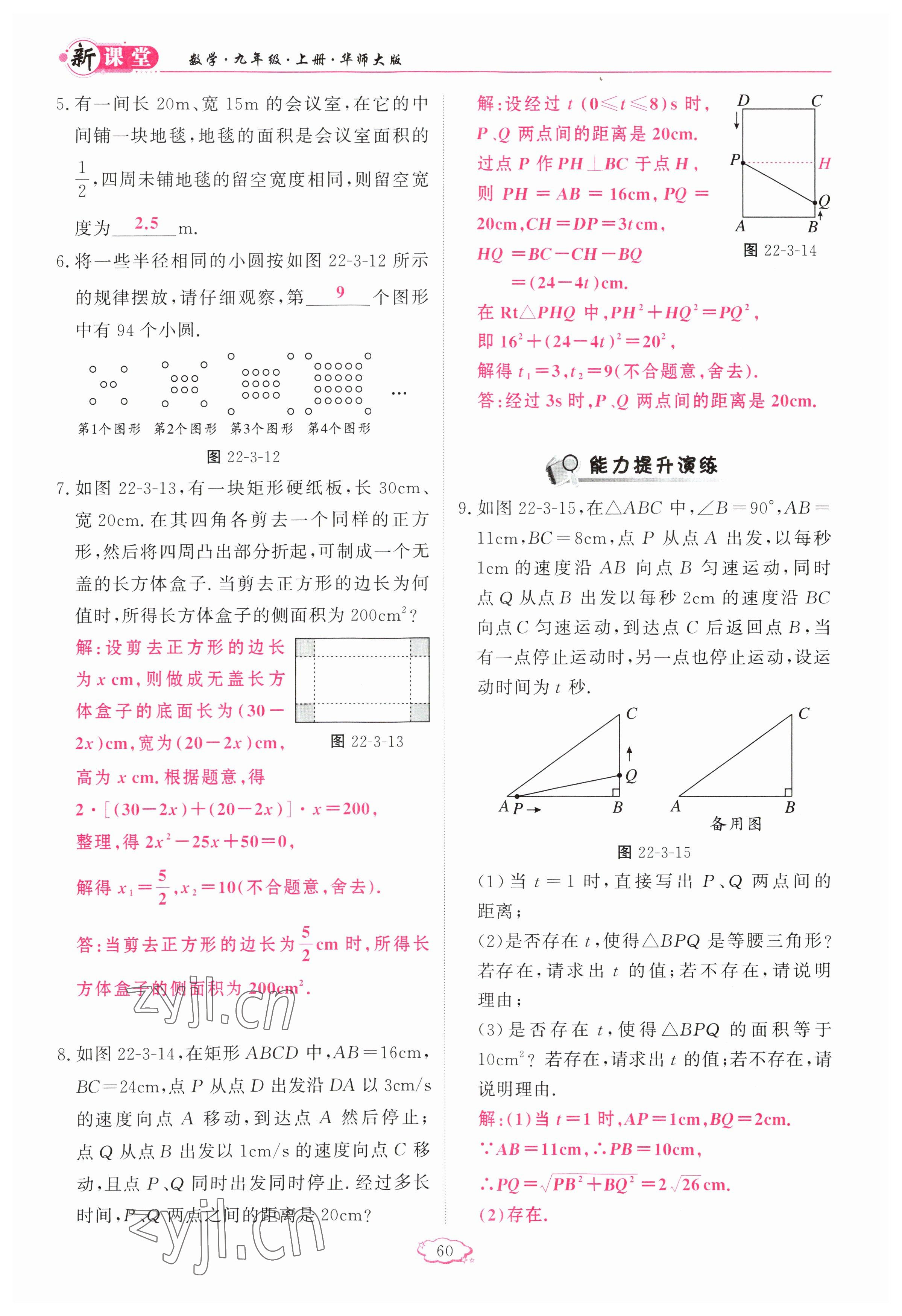 2023年啟航新課堂九年級數(shù)學(xué)上冊華師大版 參考答案第60頁