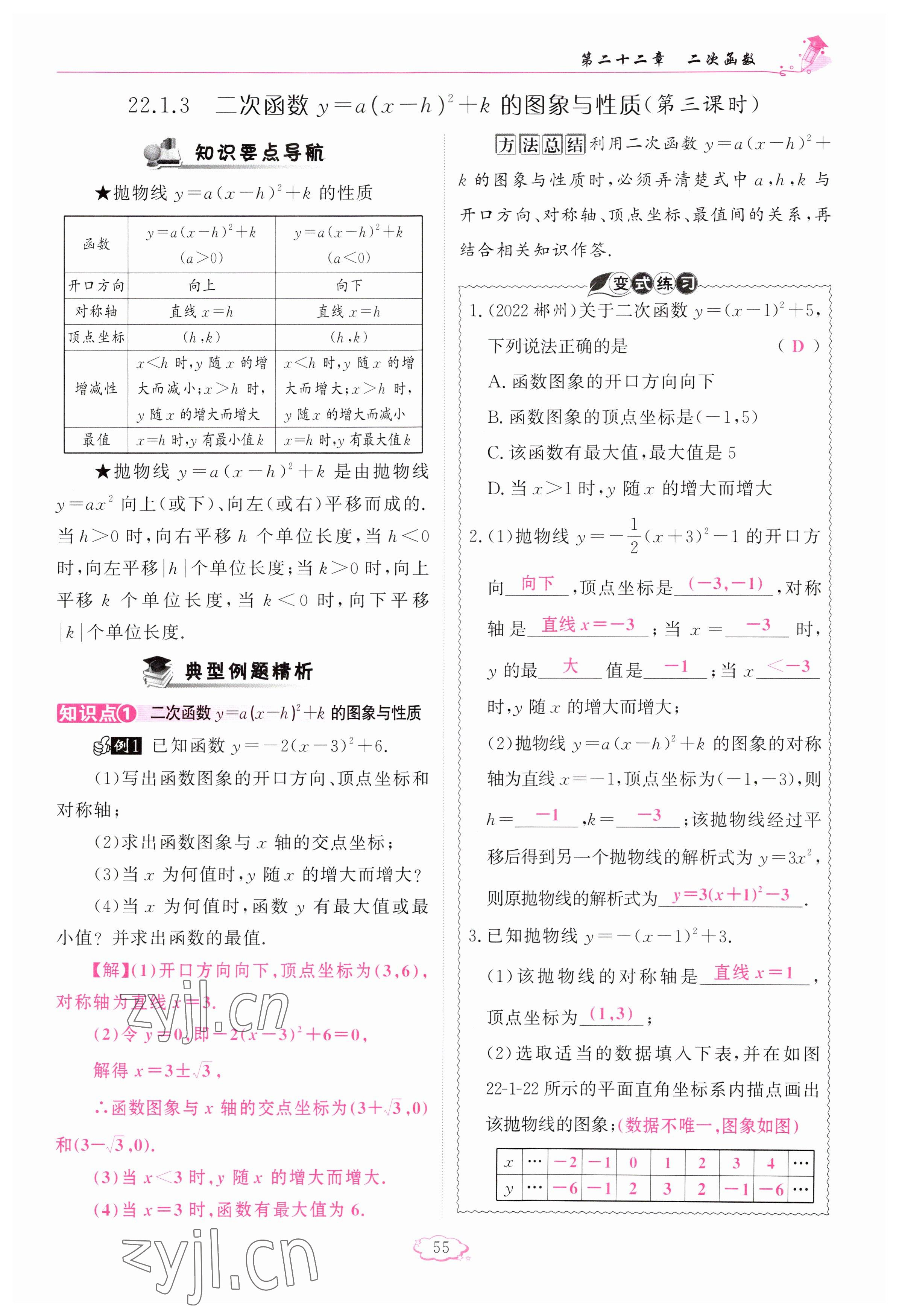 2023年啟航新課堂九年級數(shù)學(xué)上冊人教版 參考答案第55頁