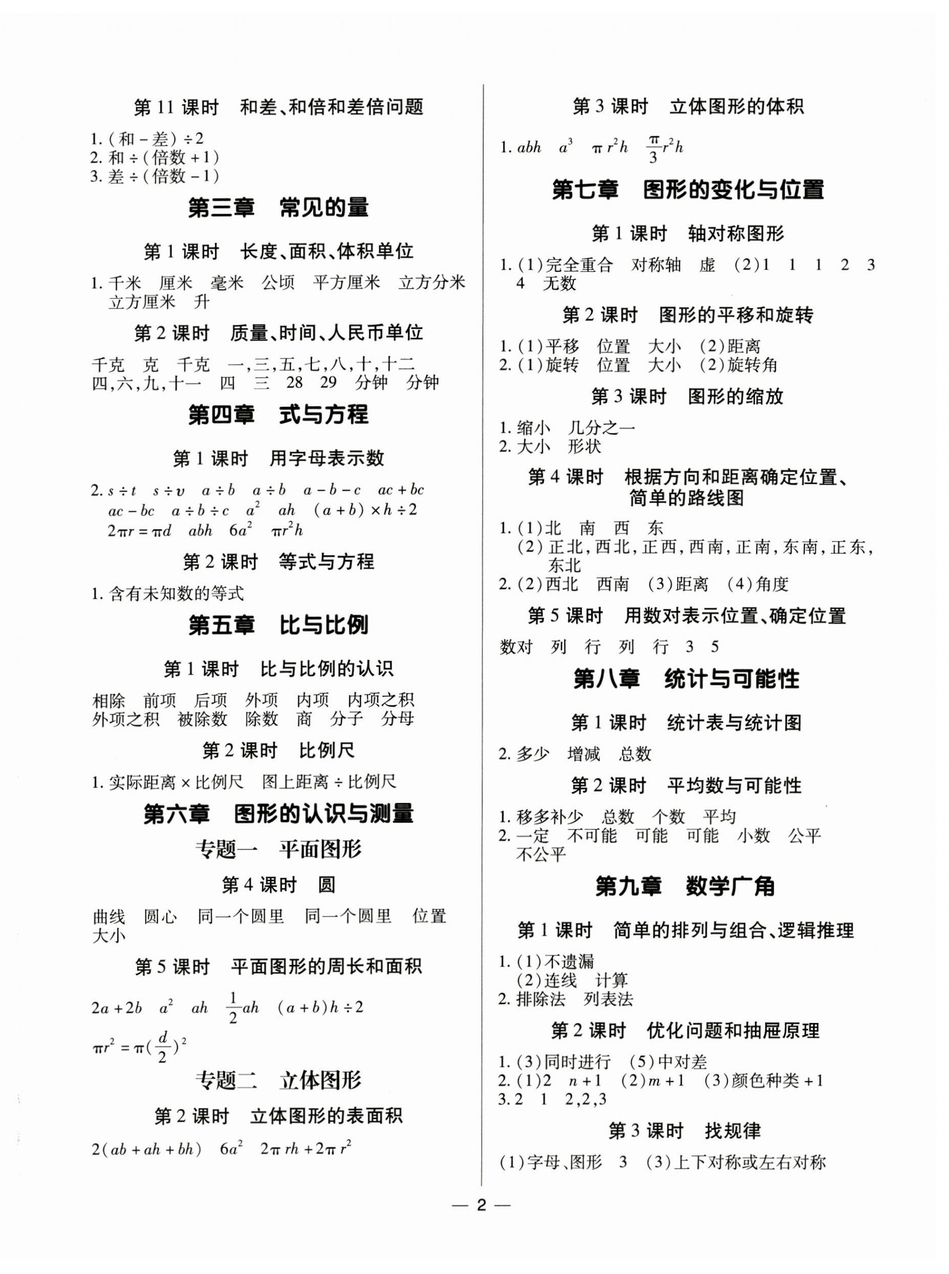2023年小芽同学小考总复习数学 第2页
