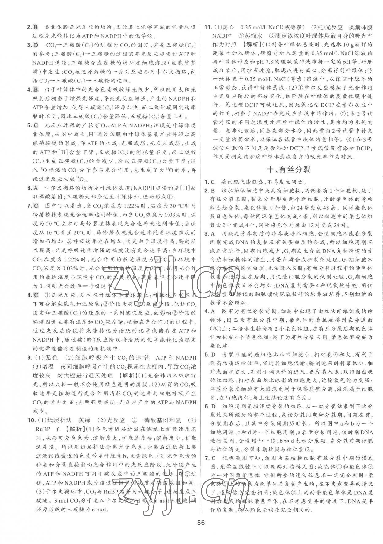 2023年A+起跑線高中生物下冊 參考答案第5頁