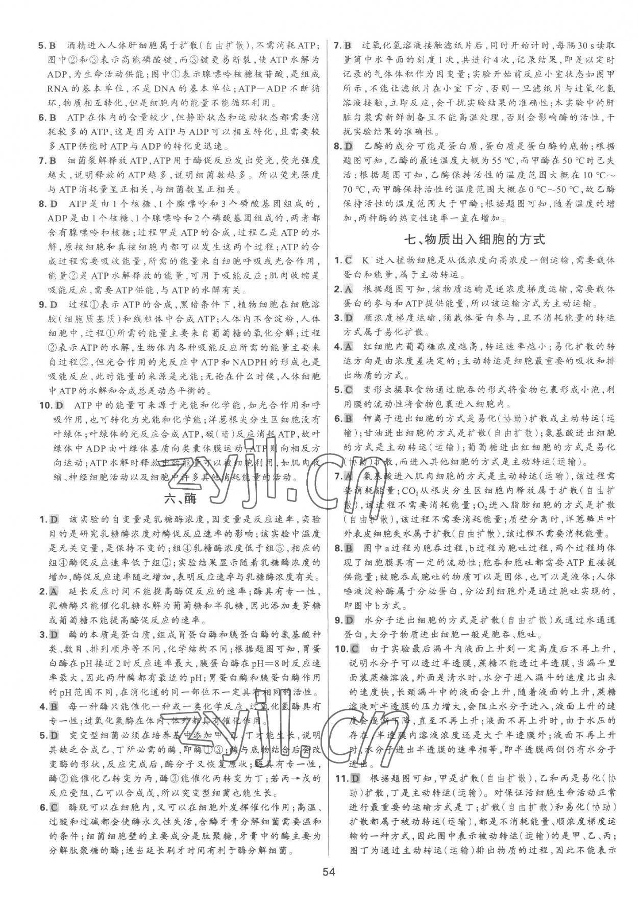 2023年A+起跑線高中生物下冊 參考答案第3頁