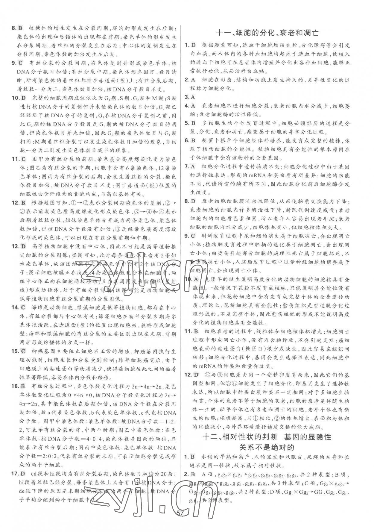2023年A+起跑線高中生物下冊(cè) 參考答案第6頁(yè)