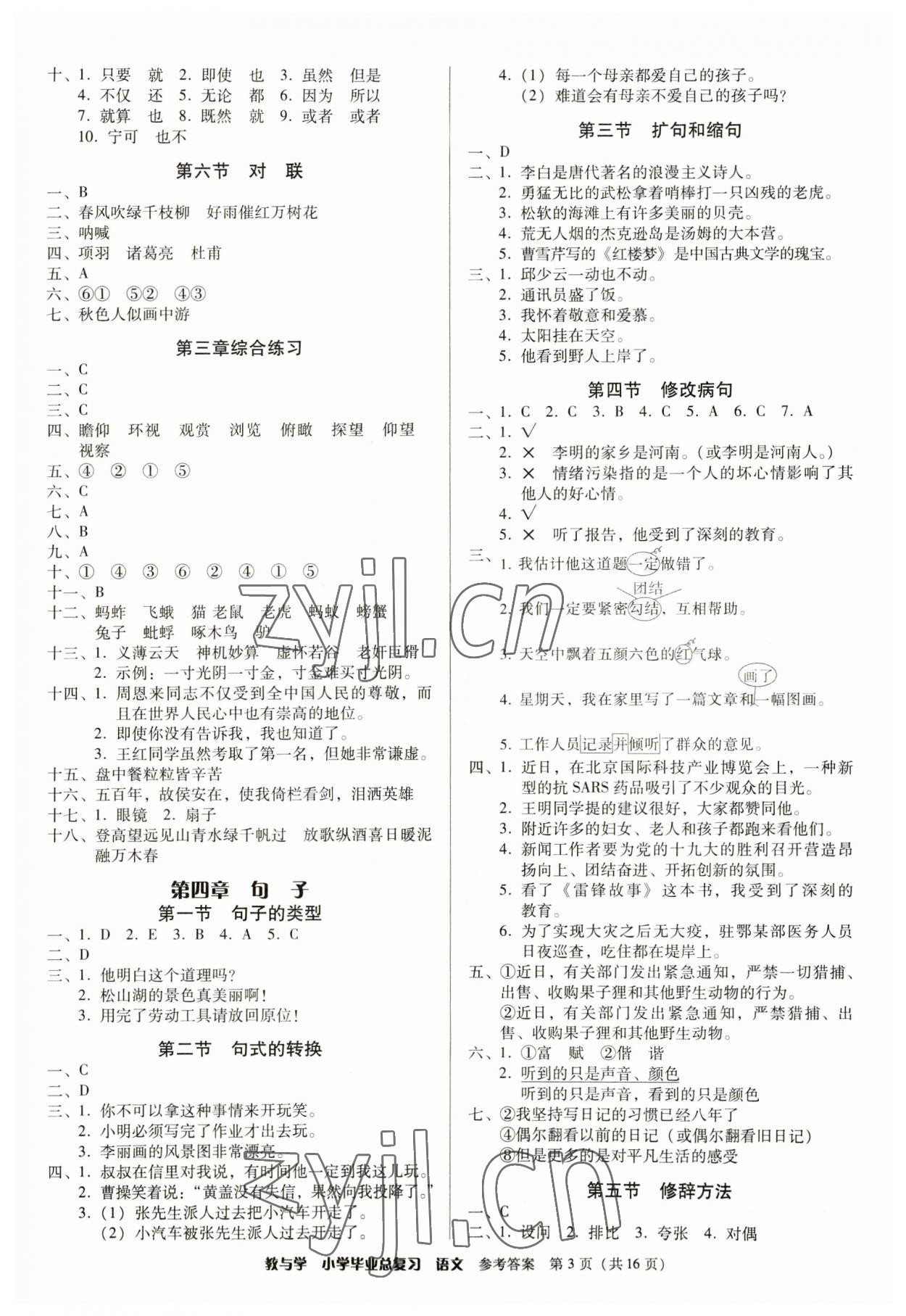 2023年教與學(xué)小學(xué)畢業(yè)總復(fù)習(xí)語文 第3頁