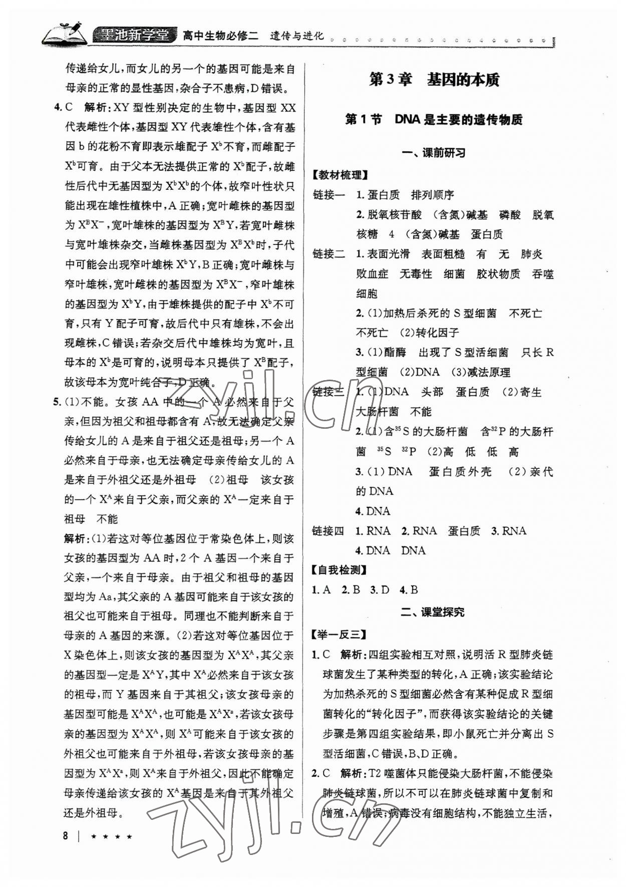 2023年墨池新學(xué)堂高中生物必修2人教版 第8頁