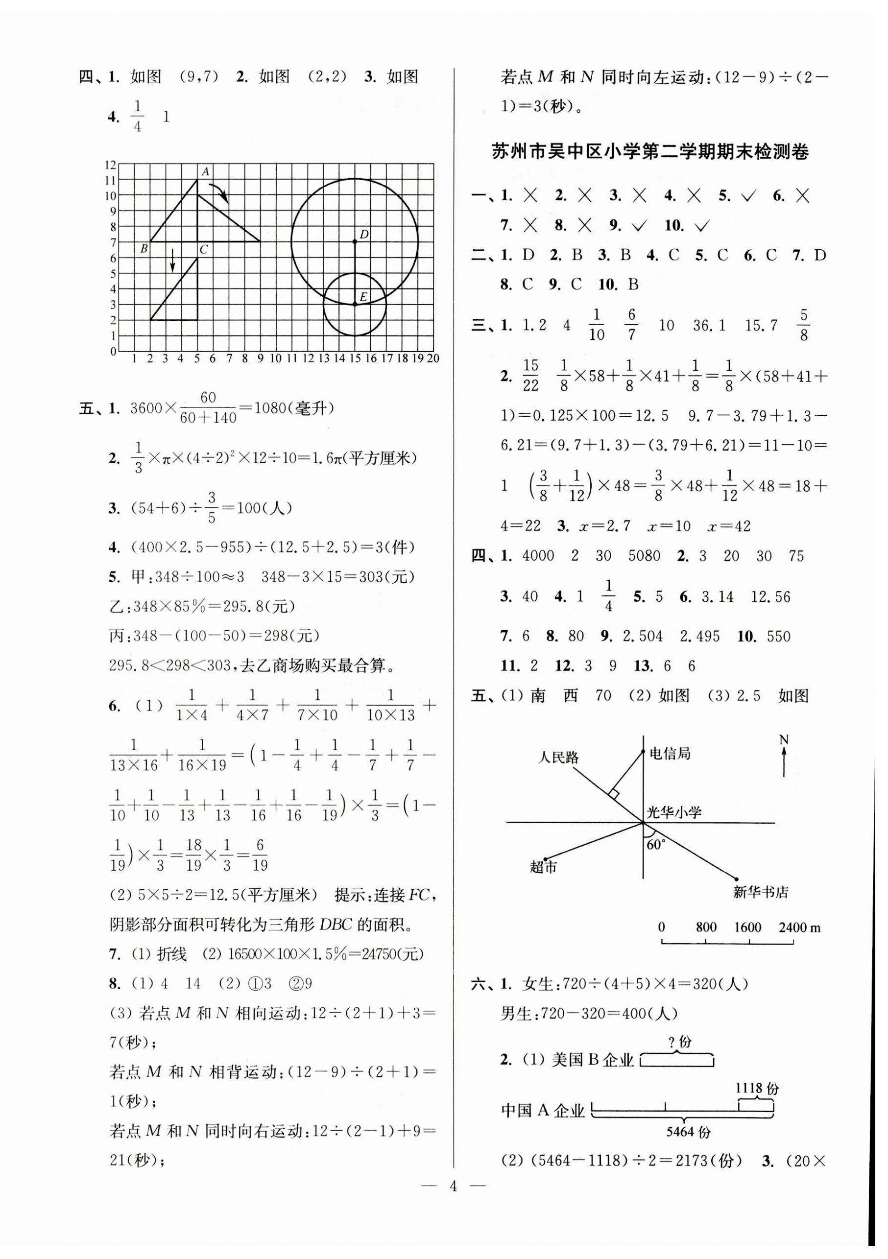 2023年超能學典各地期末試卷精選六年級數(shù)學下冊蘇教版 第4頁