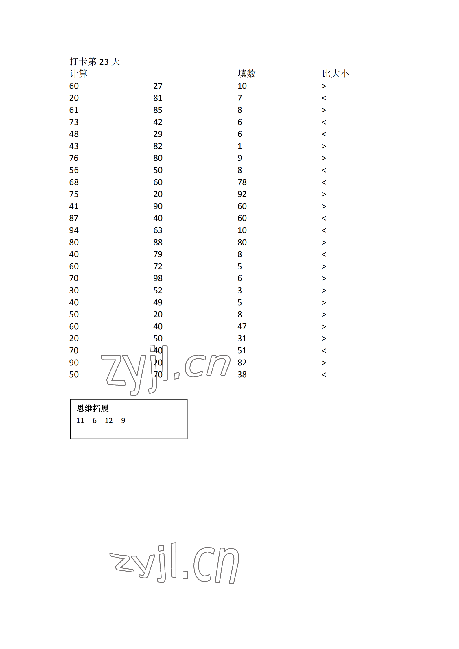 2023年口算題10000道一年級(jí)數(shù)學(xué)下冊(cè)人教版 參考答案第23頁(yè)