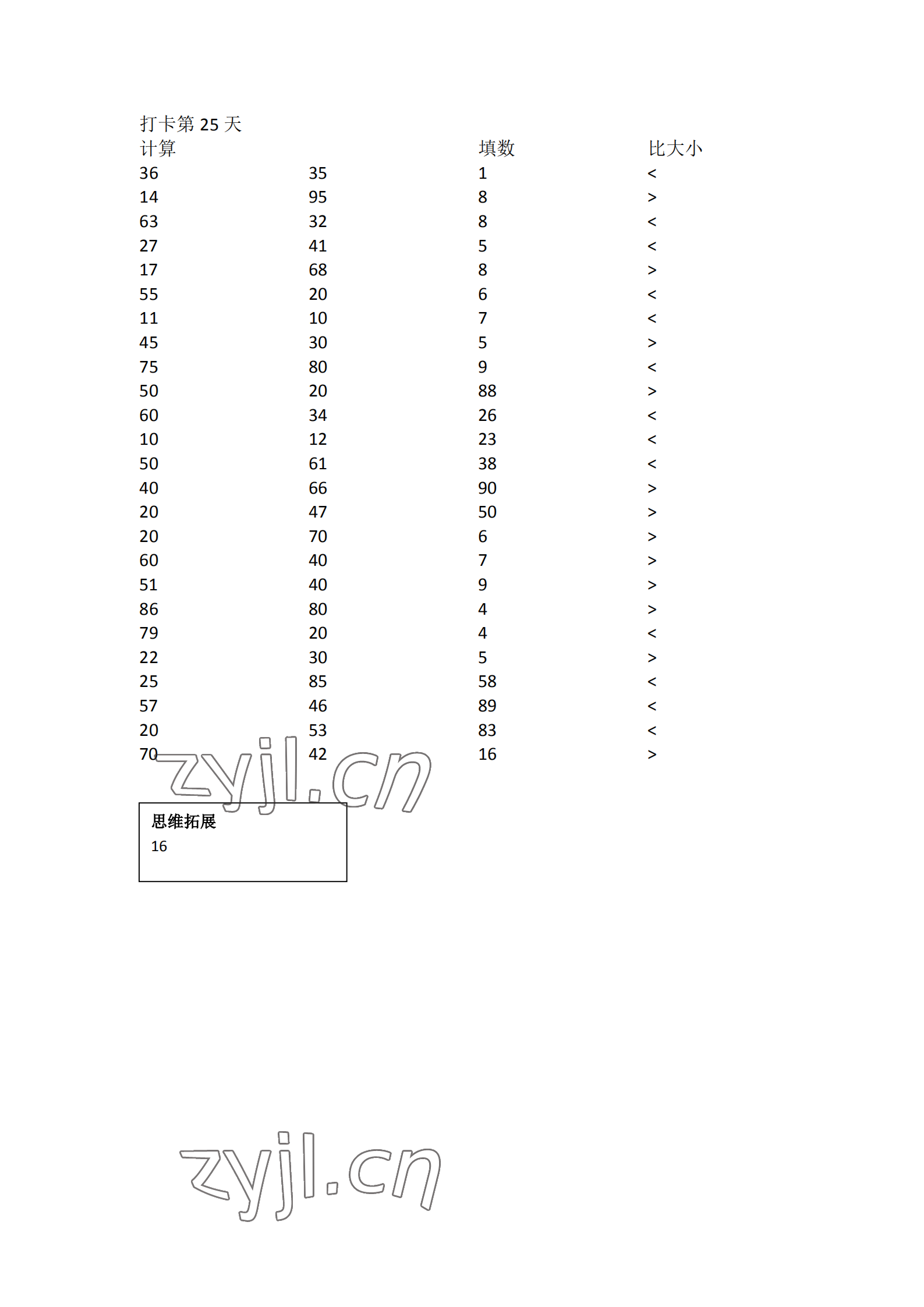 2023年口算題10000道一年級(jí)數(shù)學(xué)下冊(cè)人教版 參考答案第25頁(yè)