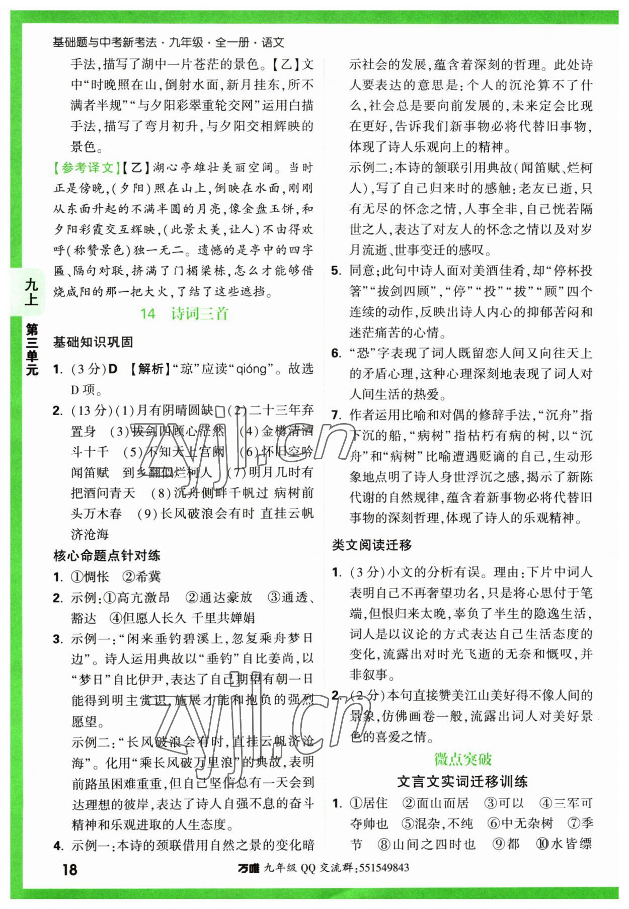 2023年万唯中考基础题九年级语文全一册人教版 第18页