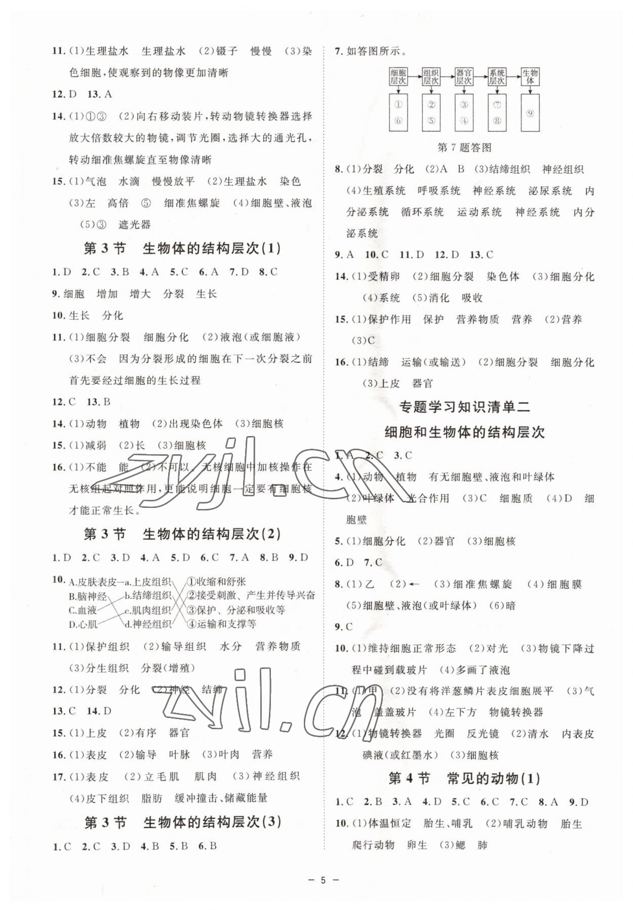 2023年全效學(xué)習(xí)七年級科學(xué)上冊浙教版精華版 參考答案第4頁