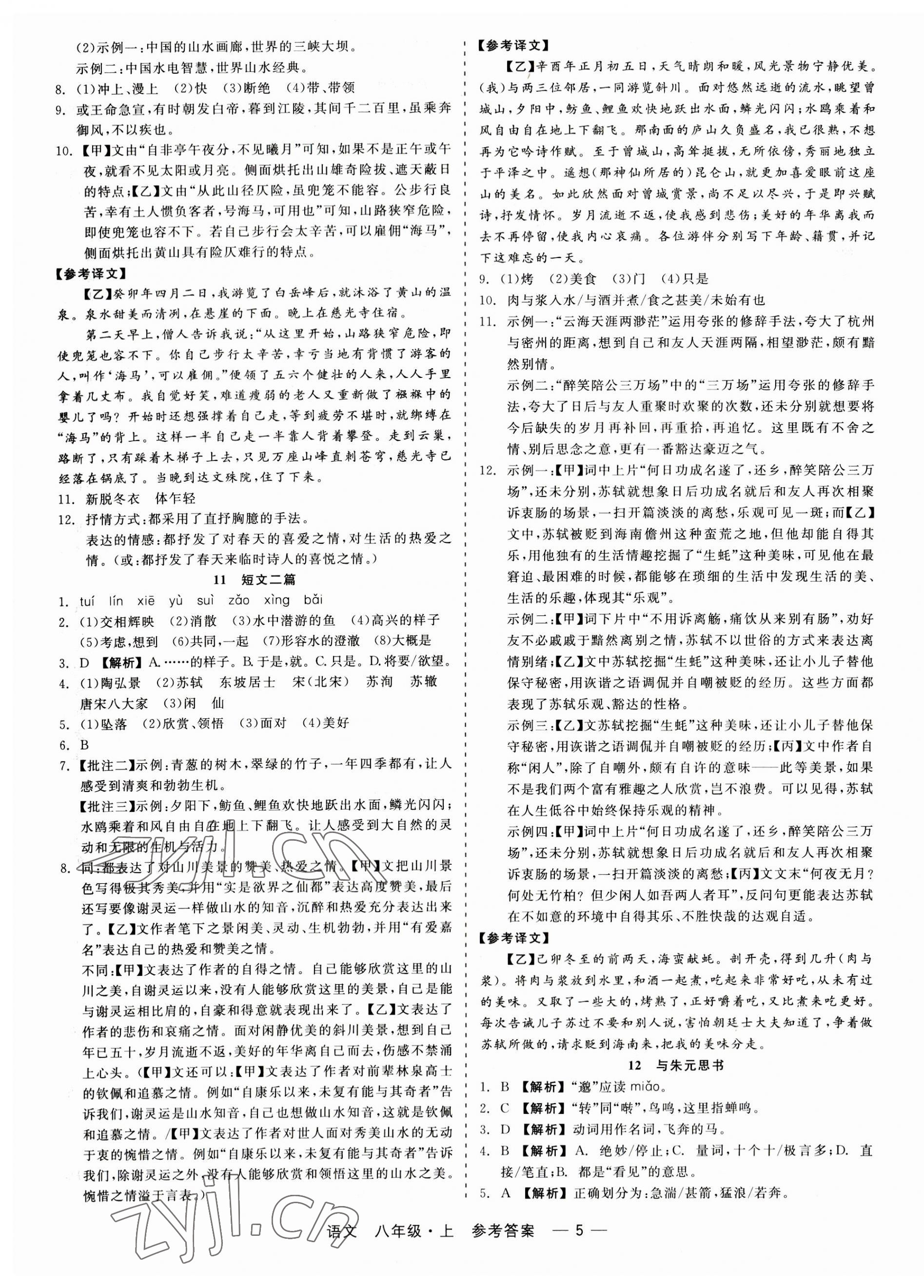 2023年精彩练习就练这一本八年级语文上册人教版 第5页