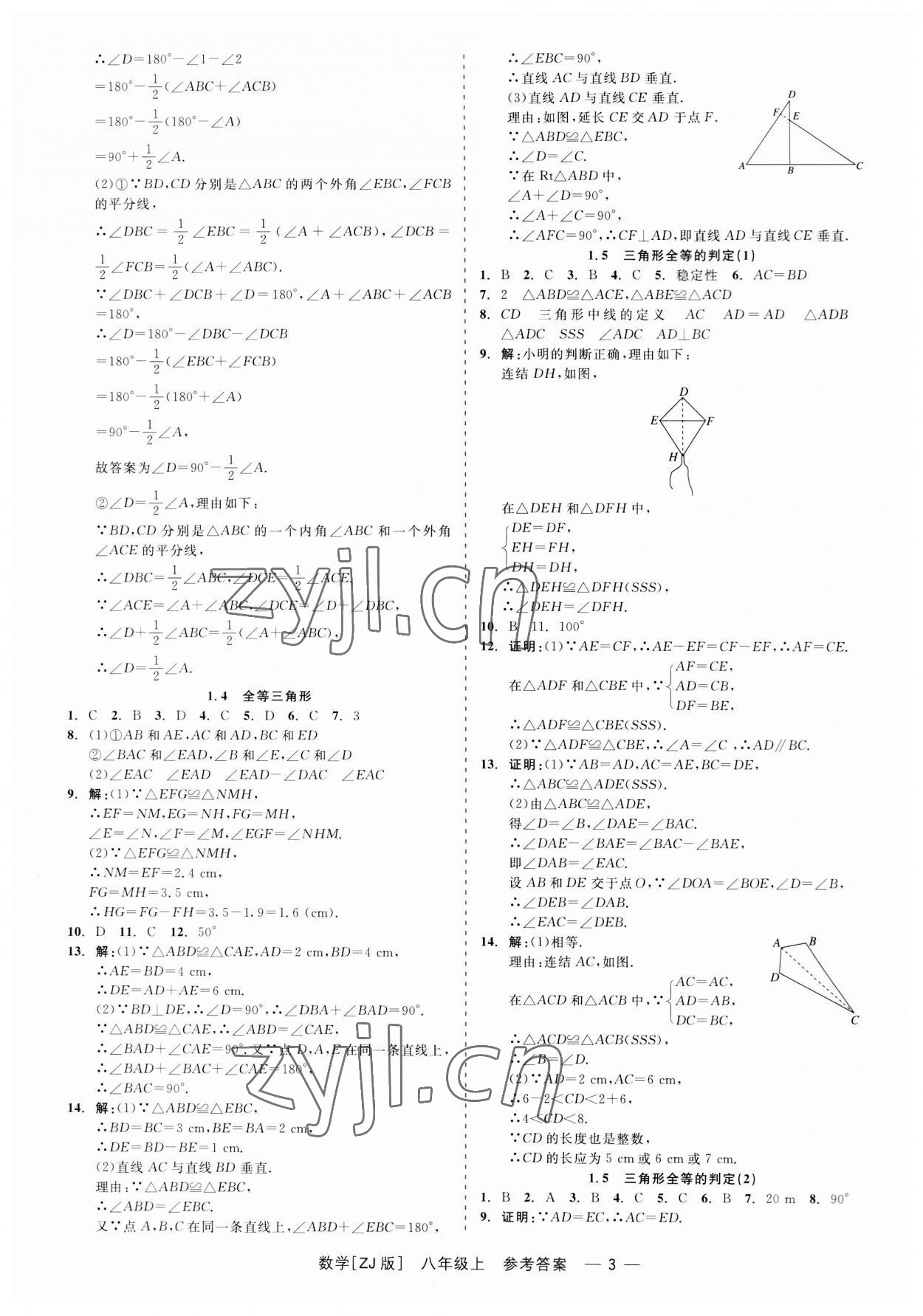 2023年精彩練習(xí)就練這一本八年級數(shù)學(xué)上冊浙教版 第3頁