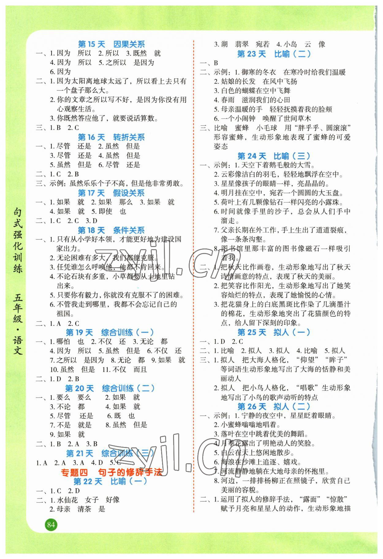 2023年句式強化訓(xùn)練五年級語文人教版 第2頁