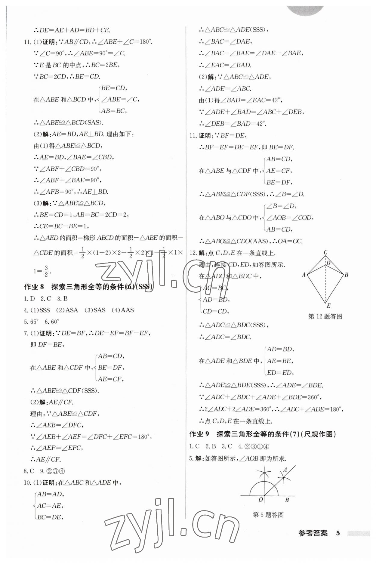 2023年启东中学作业本八年级数学上册江苏版 第5页