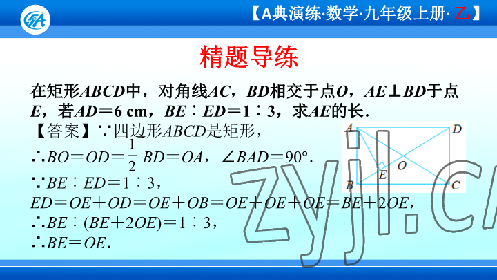 2023年優(yōu)藍(lán)數(shù)學(xué)A典演練九年級(jí)上冊(cè)北師大版 參考答案第24頁(yè)