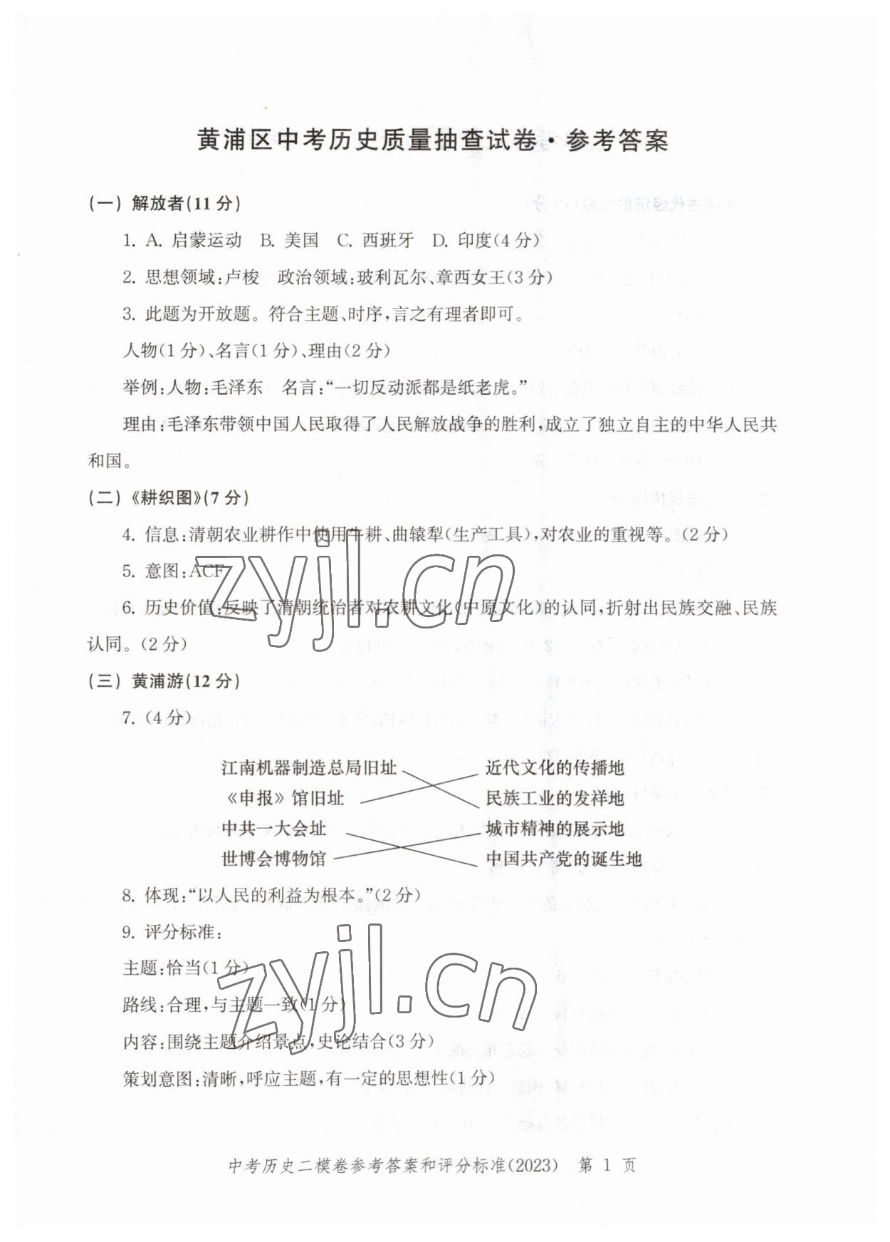 2023年走向成功歷史二模 第1頁