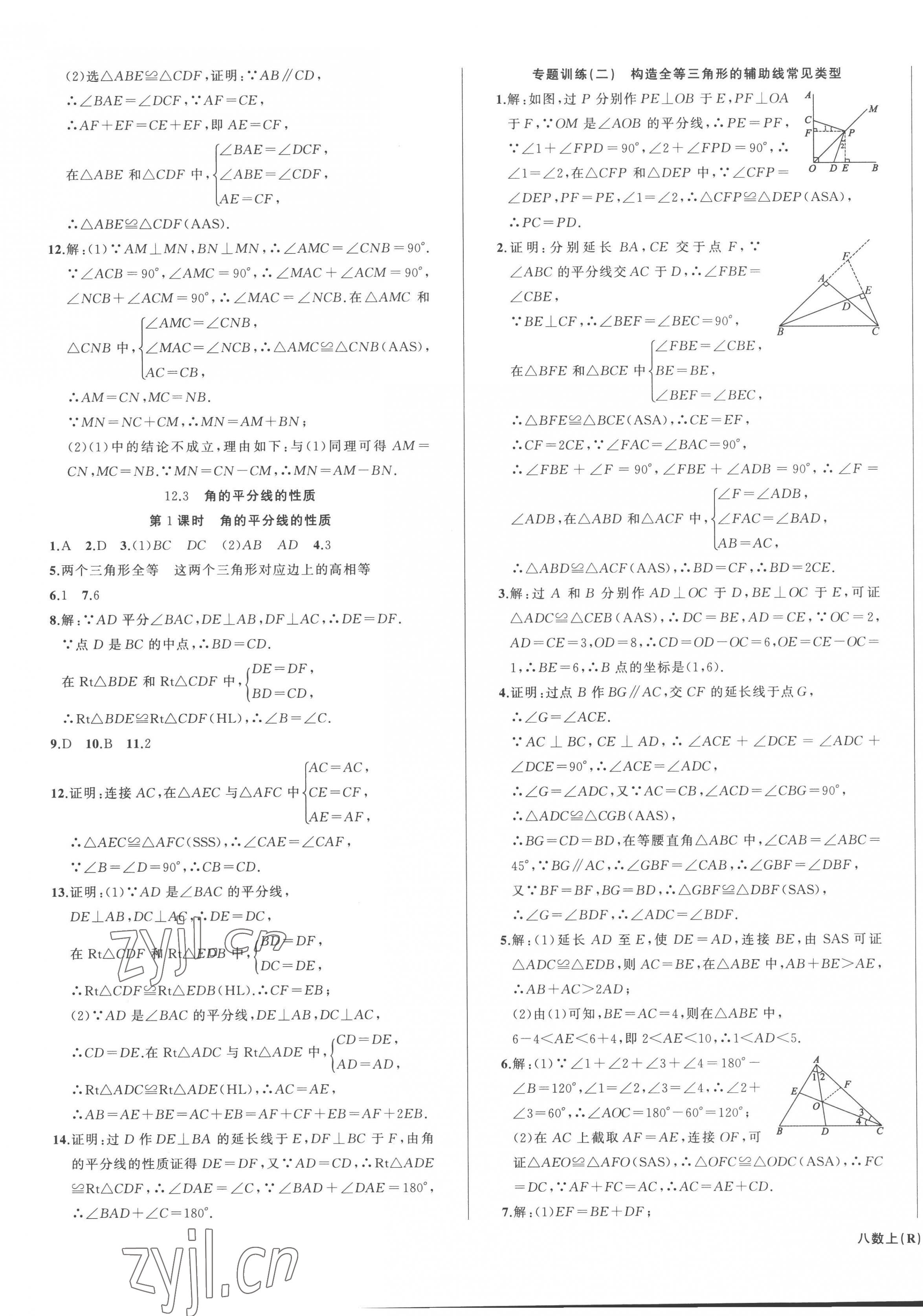 2023年名師面對面滿分特訓(xùn)方案八年級(jí)數(shù)學(xué)上冊人教版臺(tái)州專版 第3頁