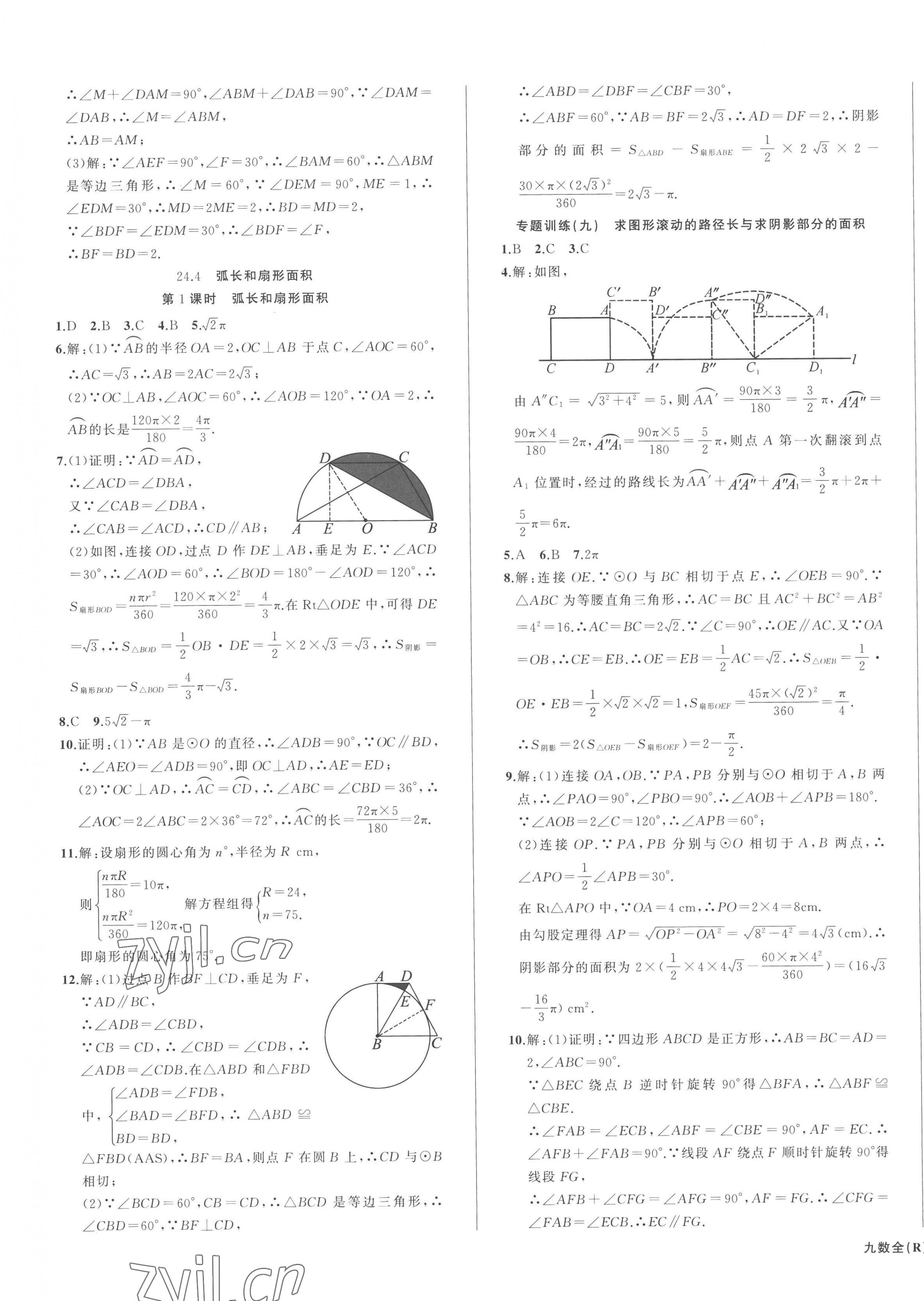 2023年名師面對(duì)面滿分特訓(xùn)方案九年級(jí)數(shù)學(xué)全一冊(cè)人教版臺(tái)州專版 第11頁