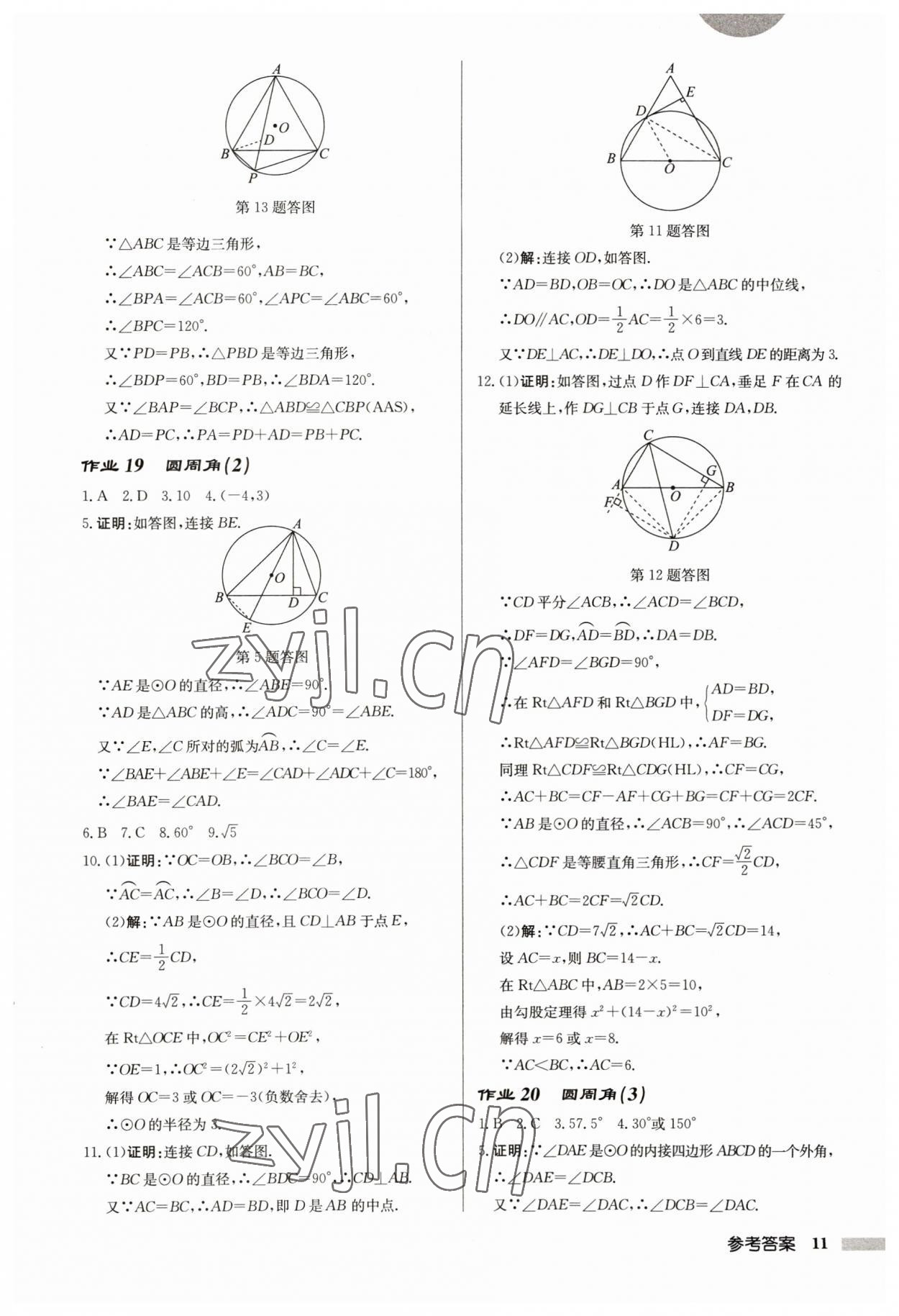 2023年啟東中學作業(yè)本九年級數(shù)學上冊蘇科版宿遷專版 第11頁