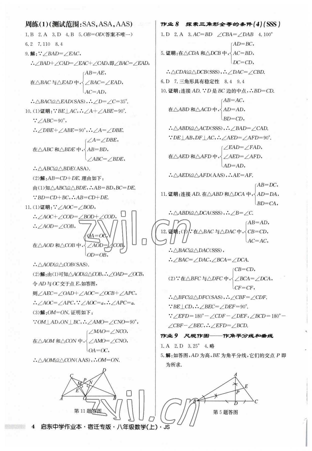 2023年启东中学作业本八年级数学上册苏科版宿迁专版 第4页