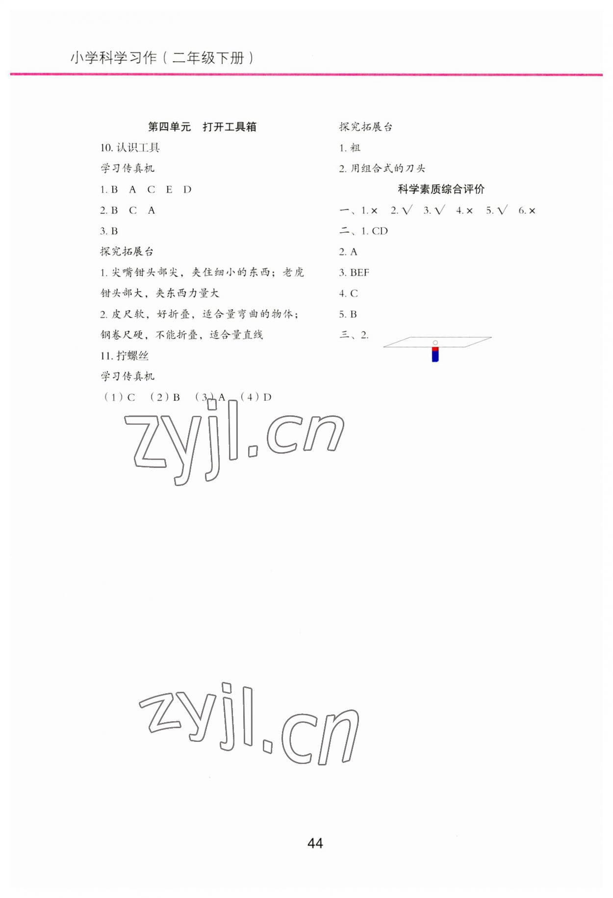 2023年小学科学习作二年级下册苏教版含配套实验材料 第2页