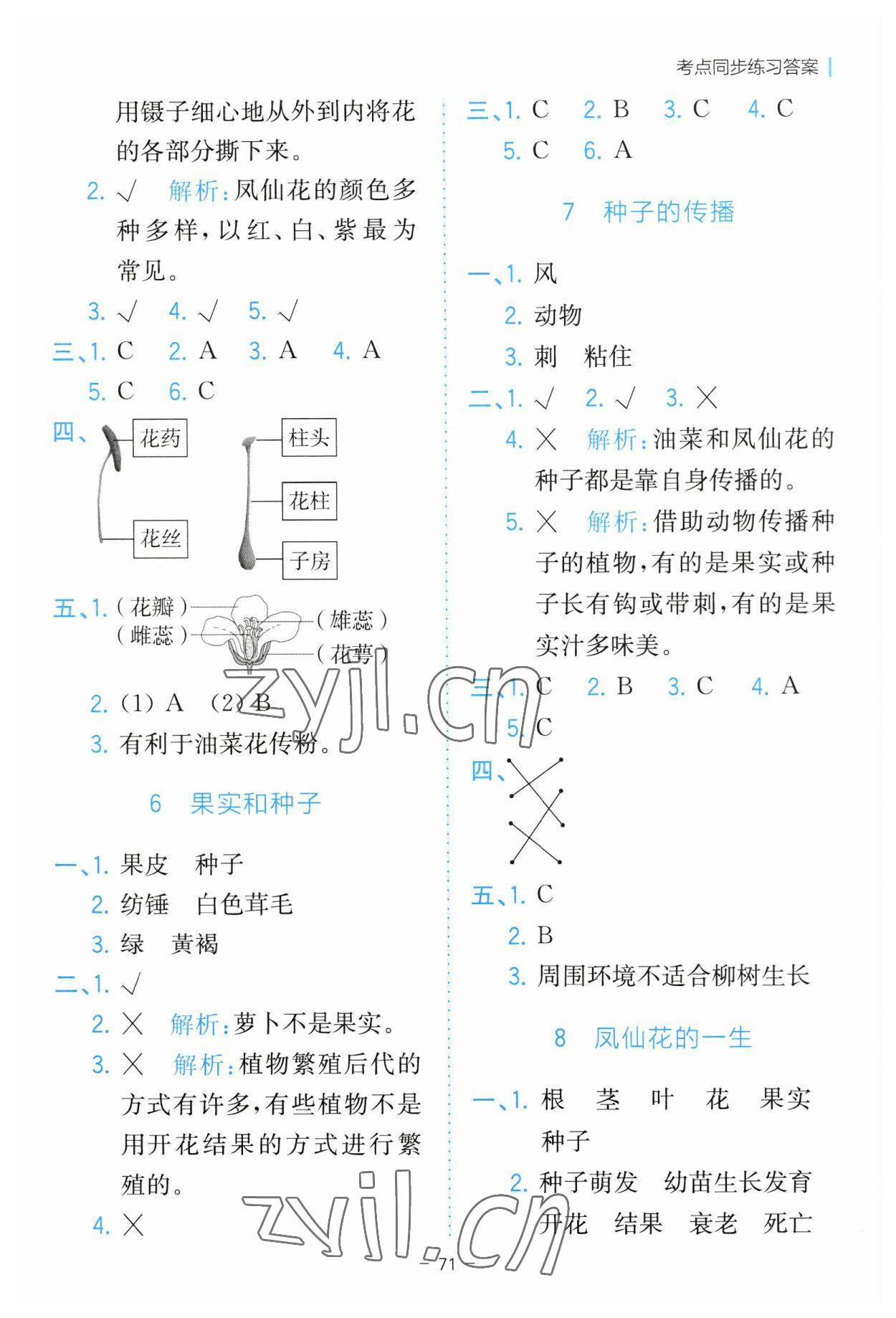 2023年全易通四年级科学下册教科版 参考答案第3页