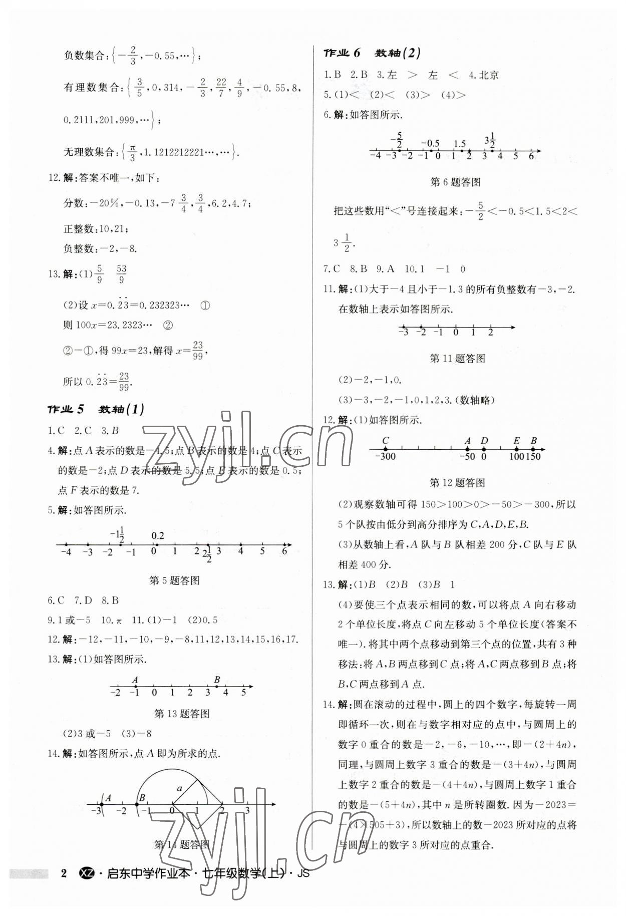 2023年啟東中學(xué)作業(yè)本七年級(jí)數(shù)學(xué)上冊(cè)蘇科版徐州專版 第2頁(yè)