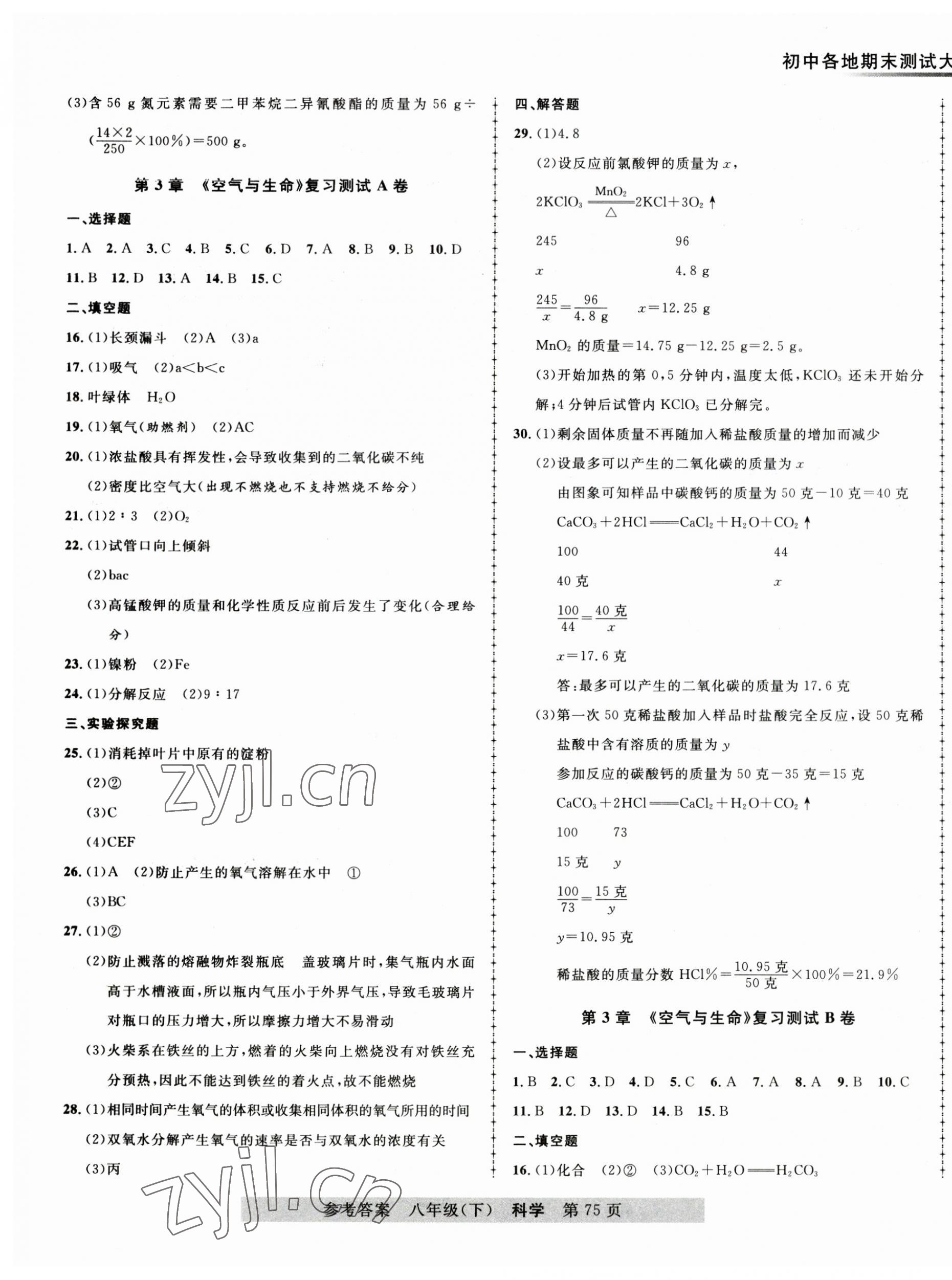 2023年初中各地期末測試大考卷八年級科學下冊浙教版浙江專版 第3頁