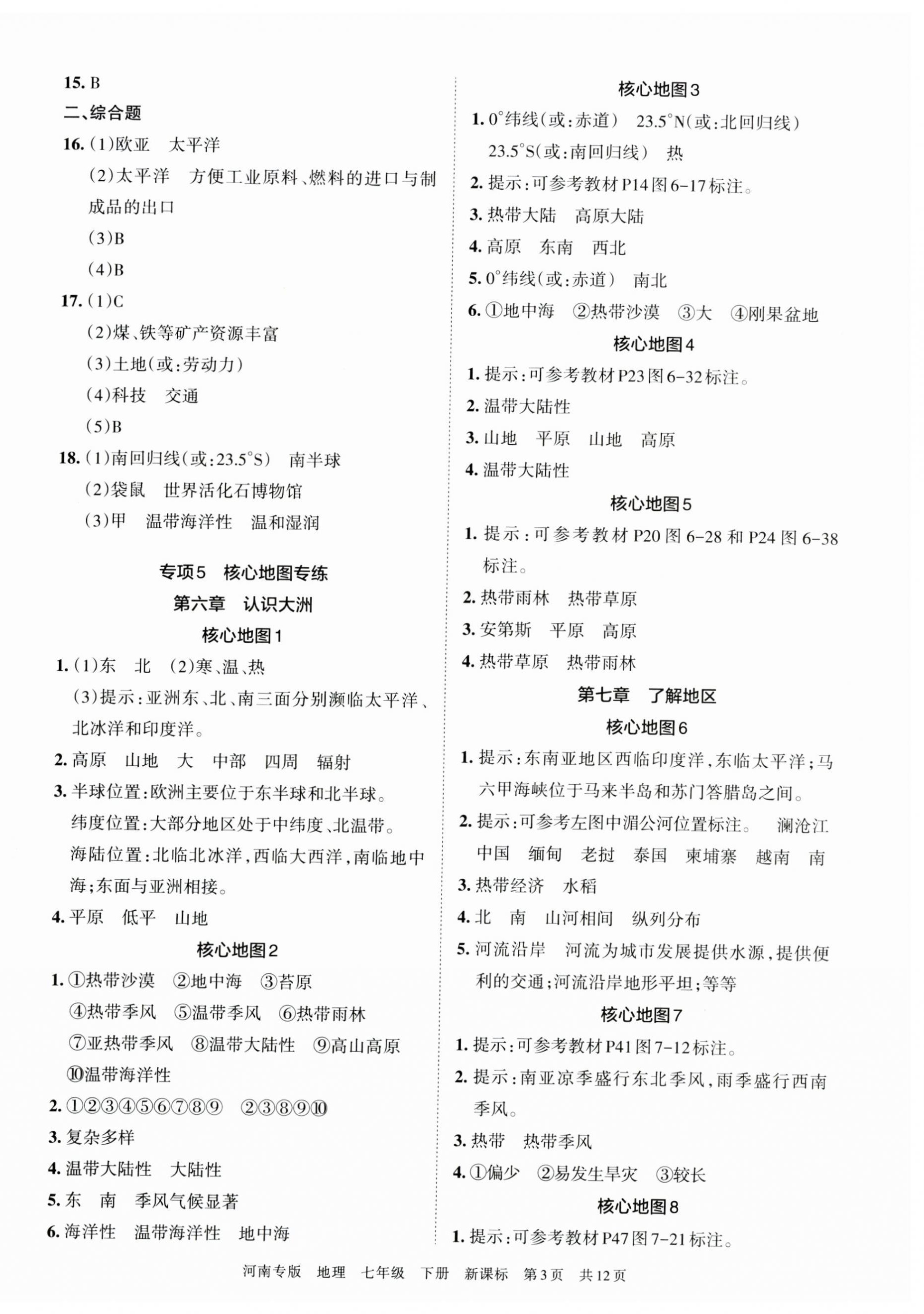 2023年王朝霞各地期末試卷精選七年級(jí)地理下冊(cè)新課標(biāo)版河南專(zhuān)版 第3頁(yè)