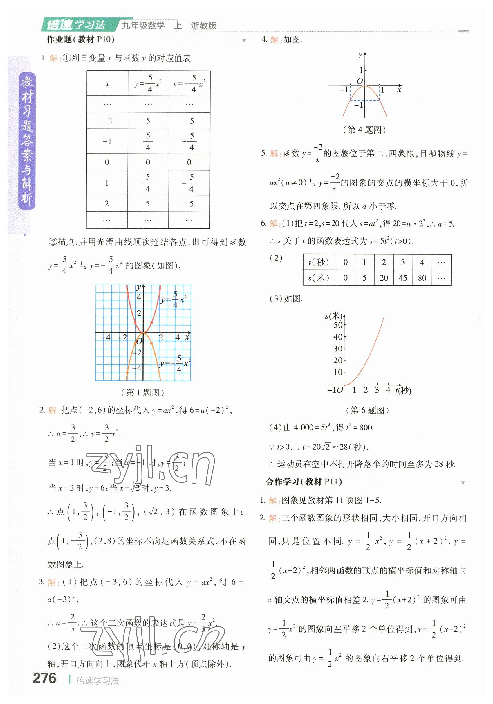 2023年教材課本九年級(jí)數(shù)學(xué)上冊(cè)浙教版 參考答案第2頁