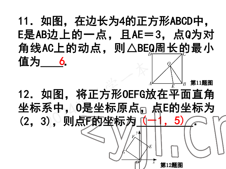 2023年一本通武漢出版社九年級數學上冊北師大版 參考答案第55頁