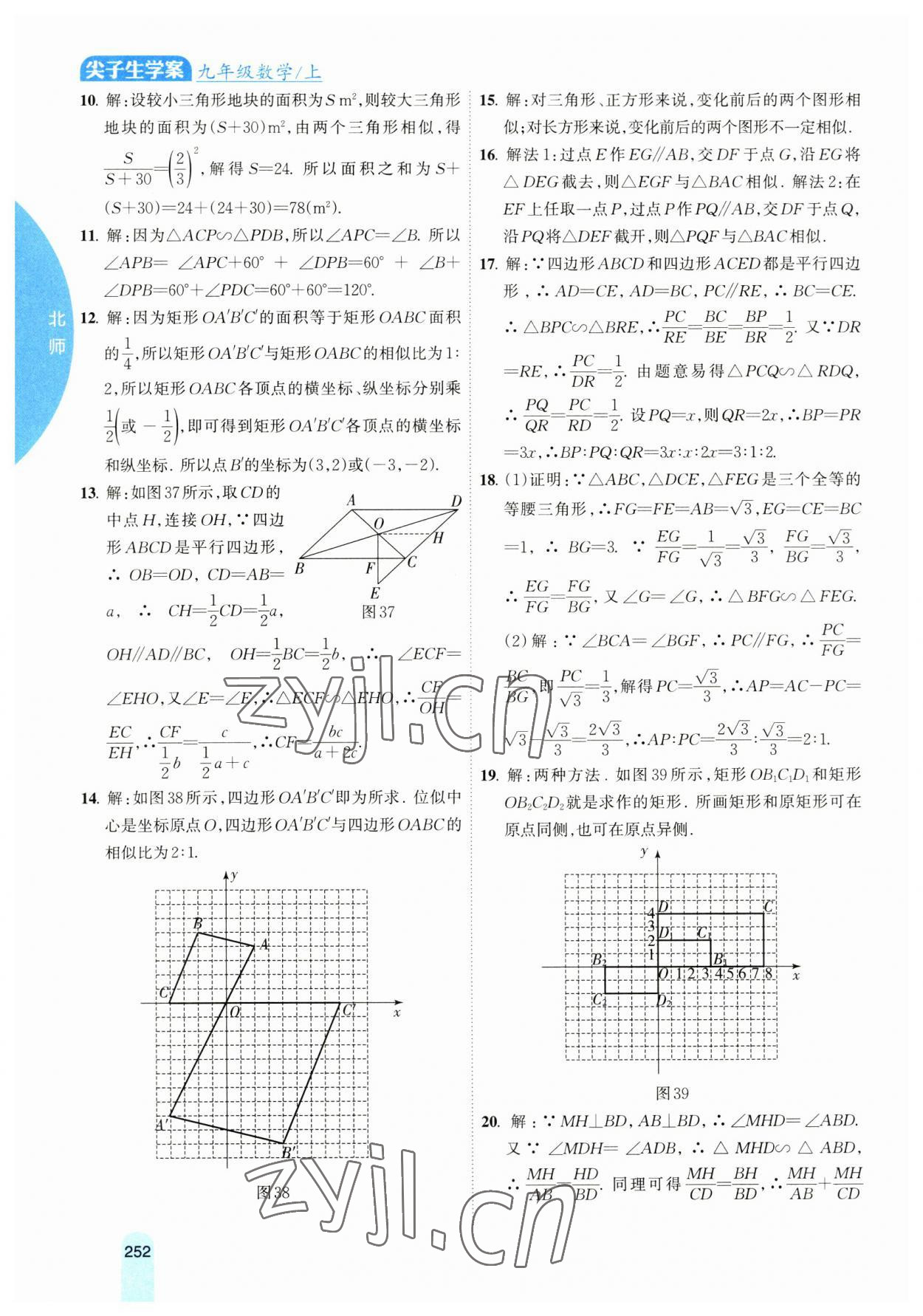 2023年尖子生學(xué)案九年級(jí)數(shù)學(xué)上冊(cè)北師大版 參考答案第21頁(yè)