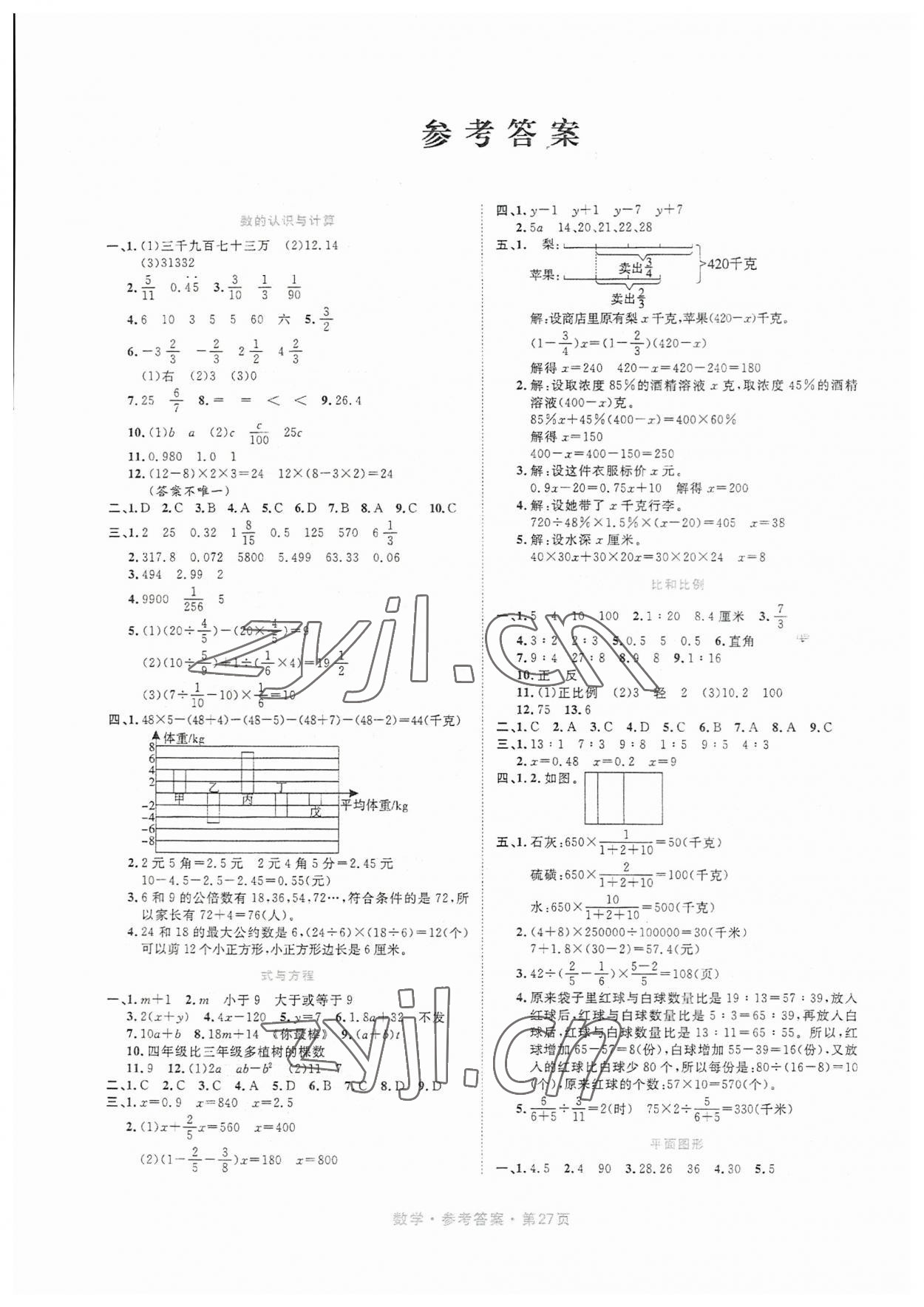 2023年小升初必備天津人民出版社六年級數(shù)學福建專版 第1頁